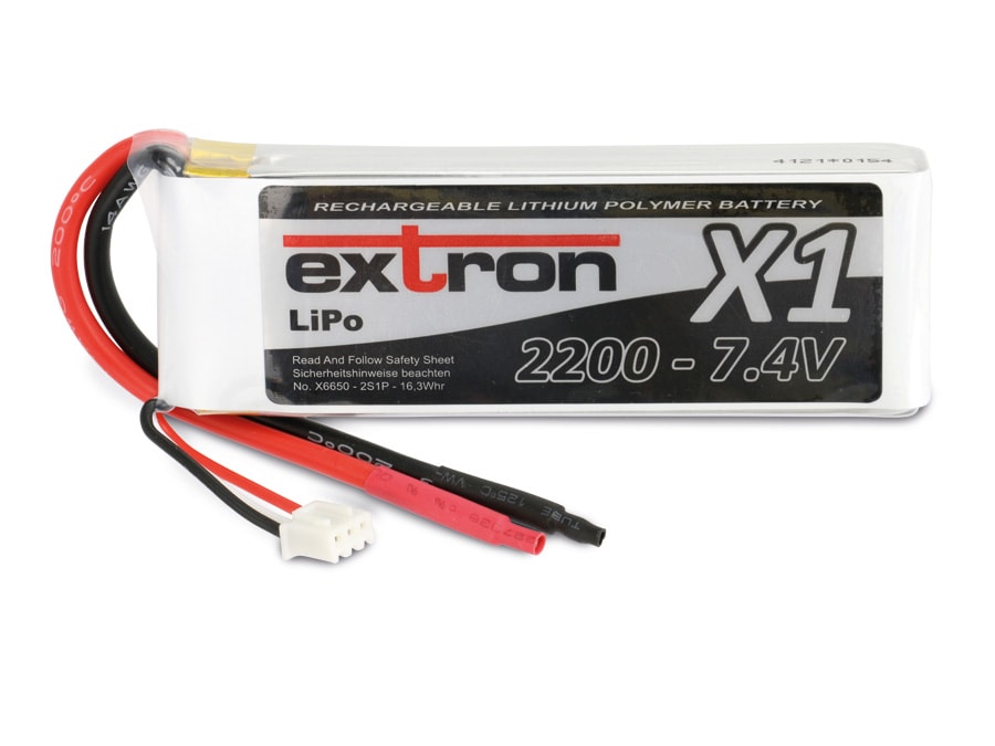 EXTRON Modellbau-Akkupack X1, LiPo, 7,4 V-/2200 mAh