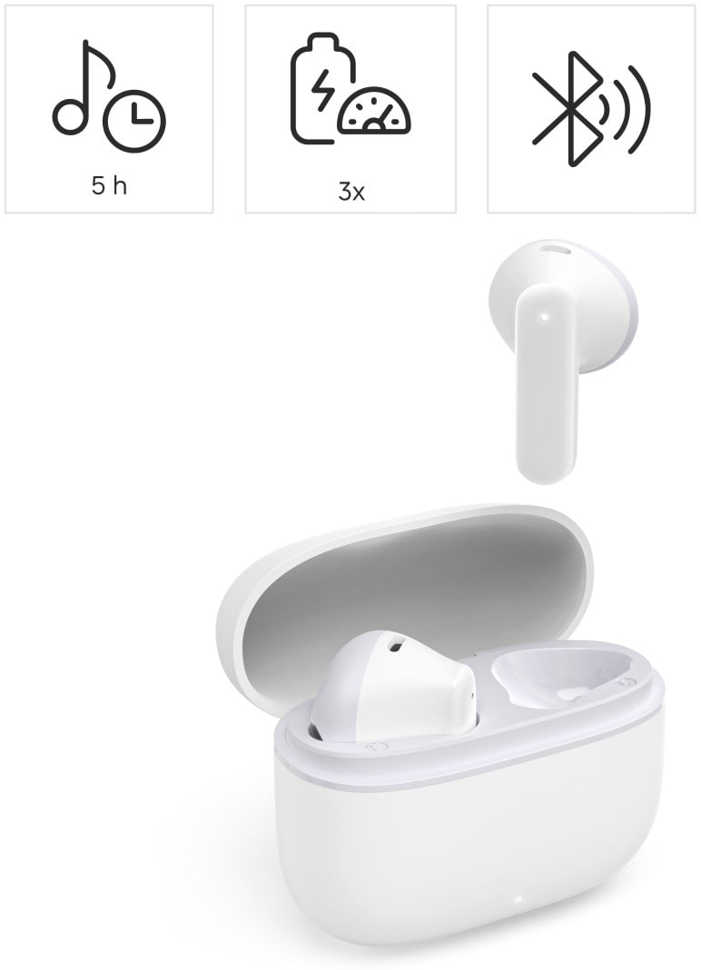HAMA Kabellose Kopfhörer, Freedom Light II, TWS Earbuds, Weiß HAMA Kabellose Kopfhörer, Freedom Light II, TWS Earbuds, Weiß