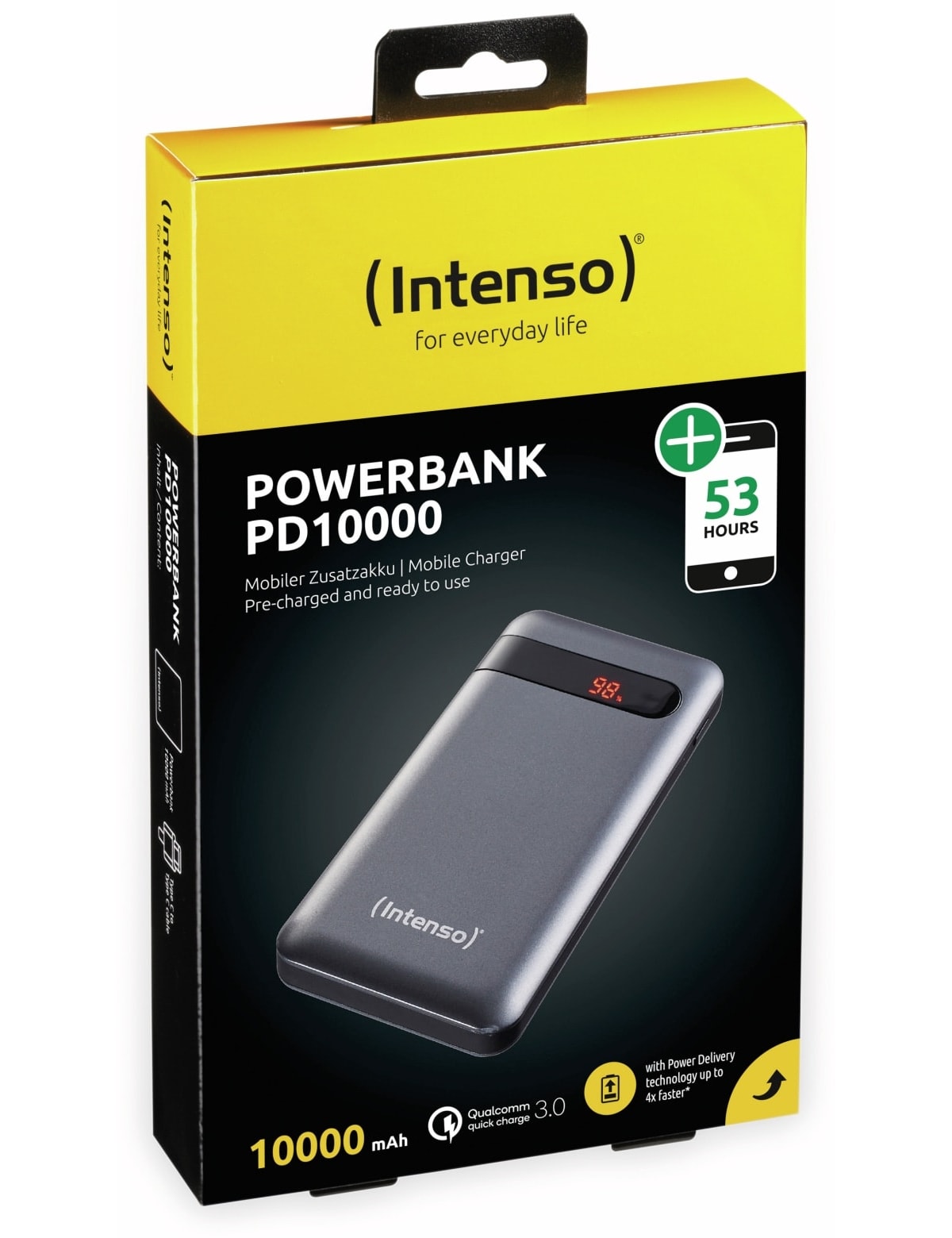 INTENSO USB Powerbank 7332330 PD10000, 10.000 mAh, schwarz INTENSO USB Powerbank 7332330 PD10000, 10.000 mAh, schwarz