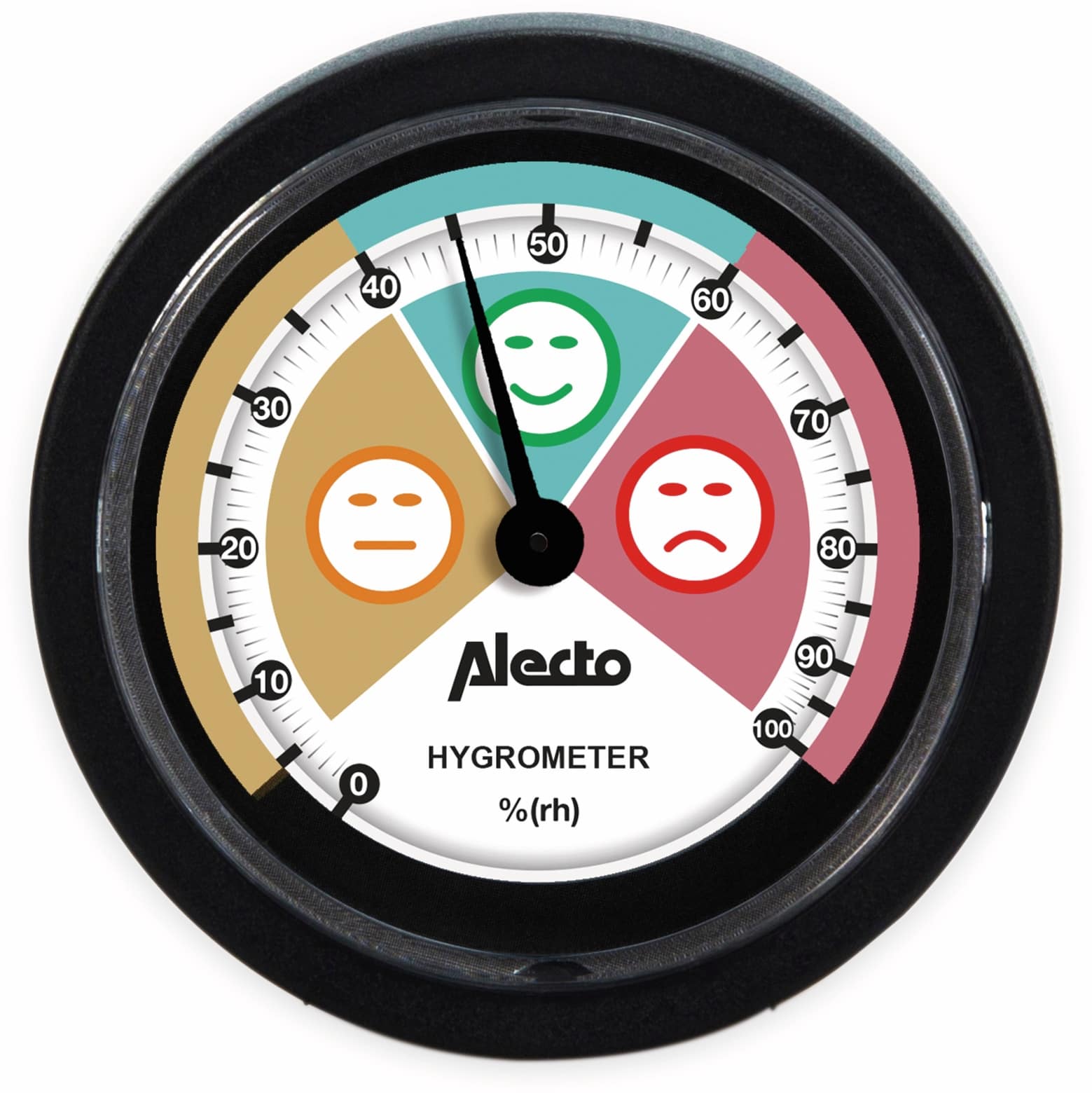 ALECTO Analoges Hygrometer WS-05, für den Innenbereich, schwarz