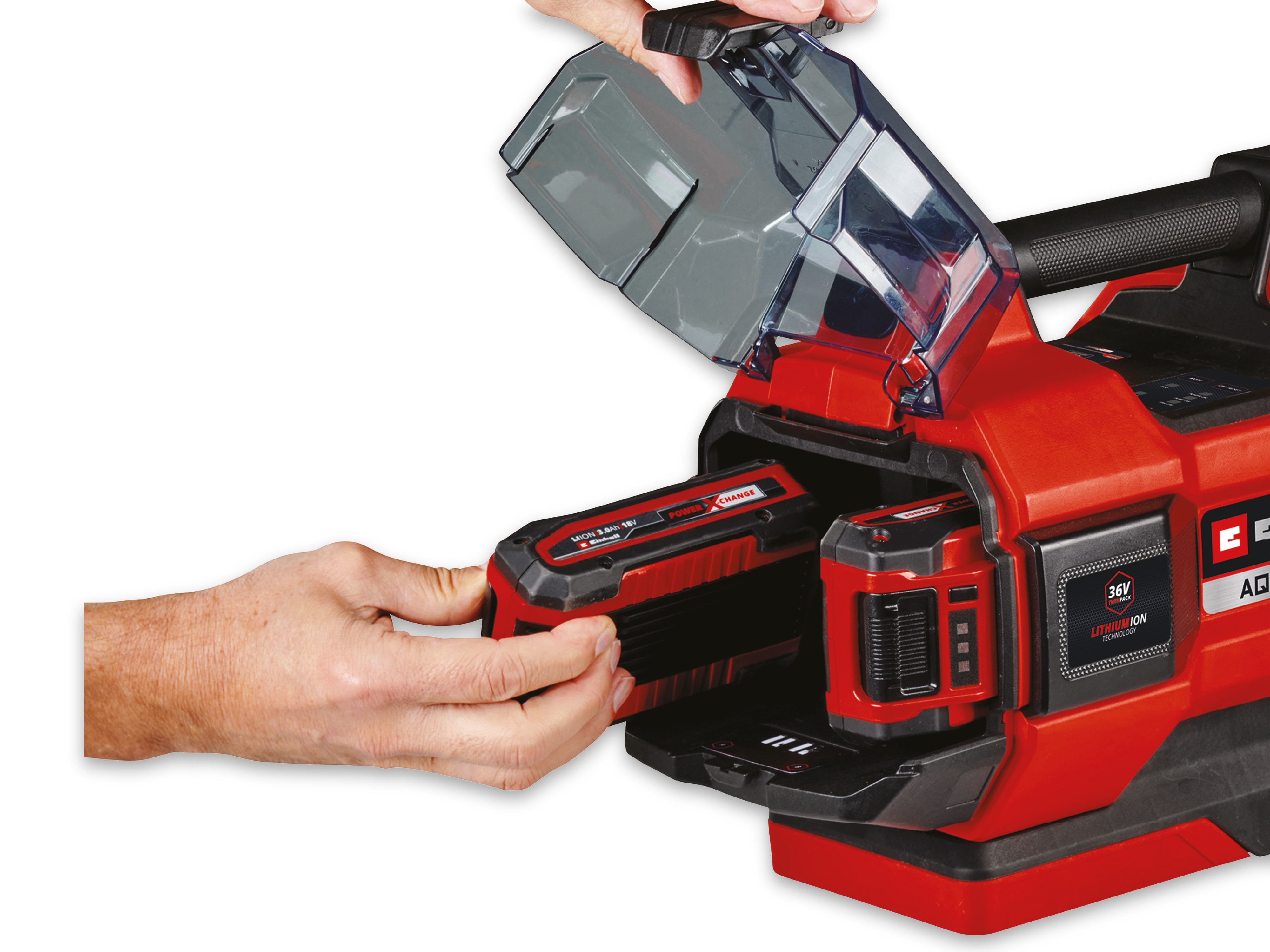 EINHELL Akku-Gartenpumpe Aquinna 36/38 F LED Automatic + 2x Starterset
