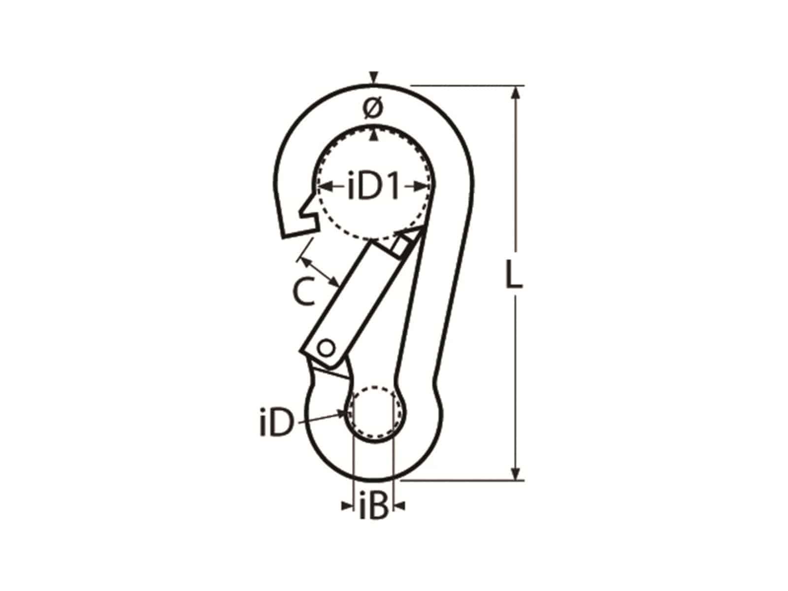 MARINETECH Karabinerhaken Edelstahl A4, 4x40 mm
