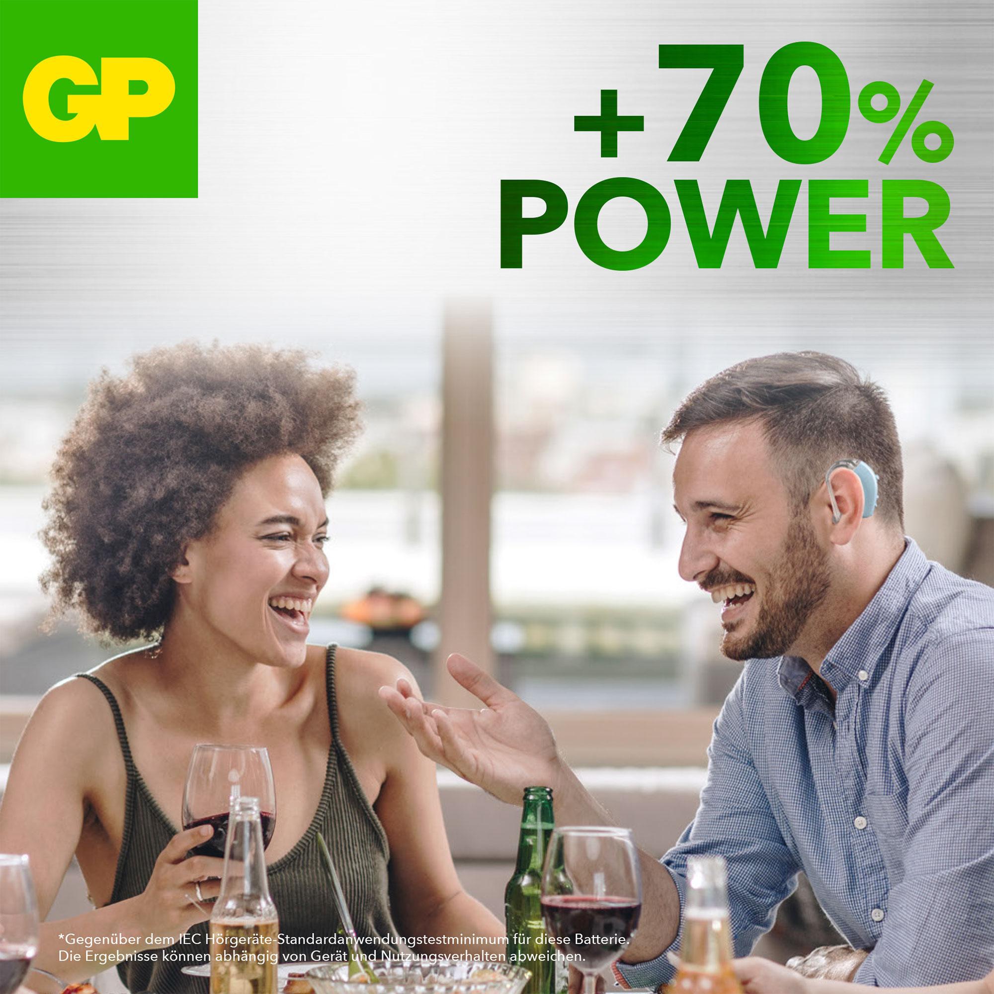 GP, ZA13 Zink-Luft Hörgerätebatterie, 1,45 V, 6 Stück GP ZA 13 Hörgeräte Batterie, PR 48, 6-Stück