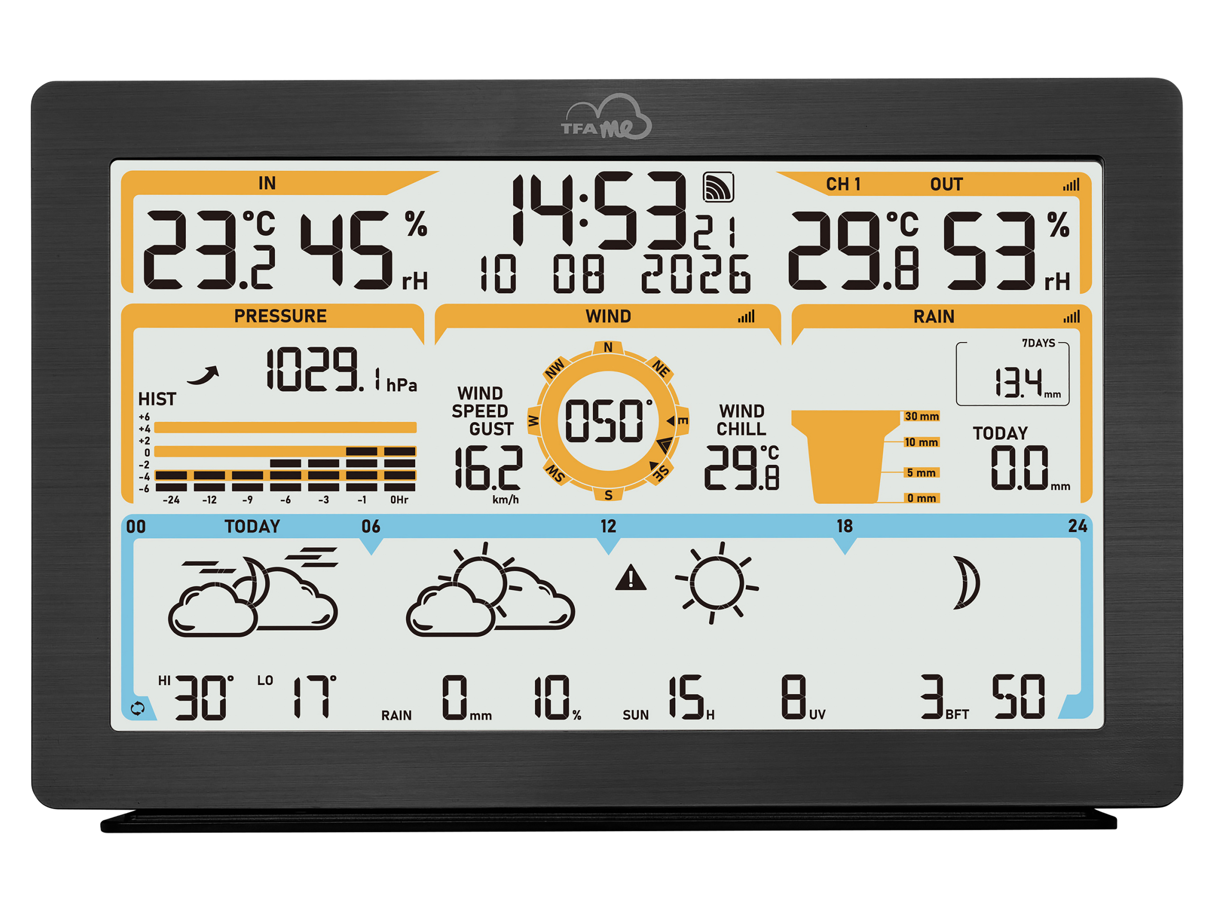 TFA WLAN Funk-Wetterstation TFA.me ID-05, schwarz