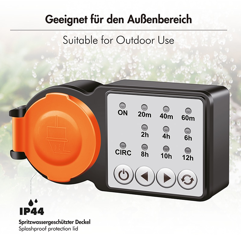 Outdoor Zeitschaltuhr LOGILINK, CEE 7/3, Timer, IP44, 3600 W, schwarz/orange