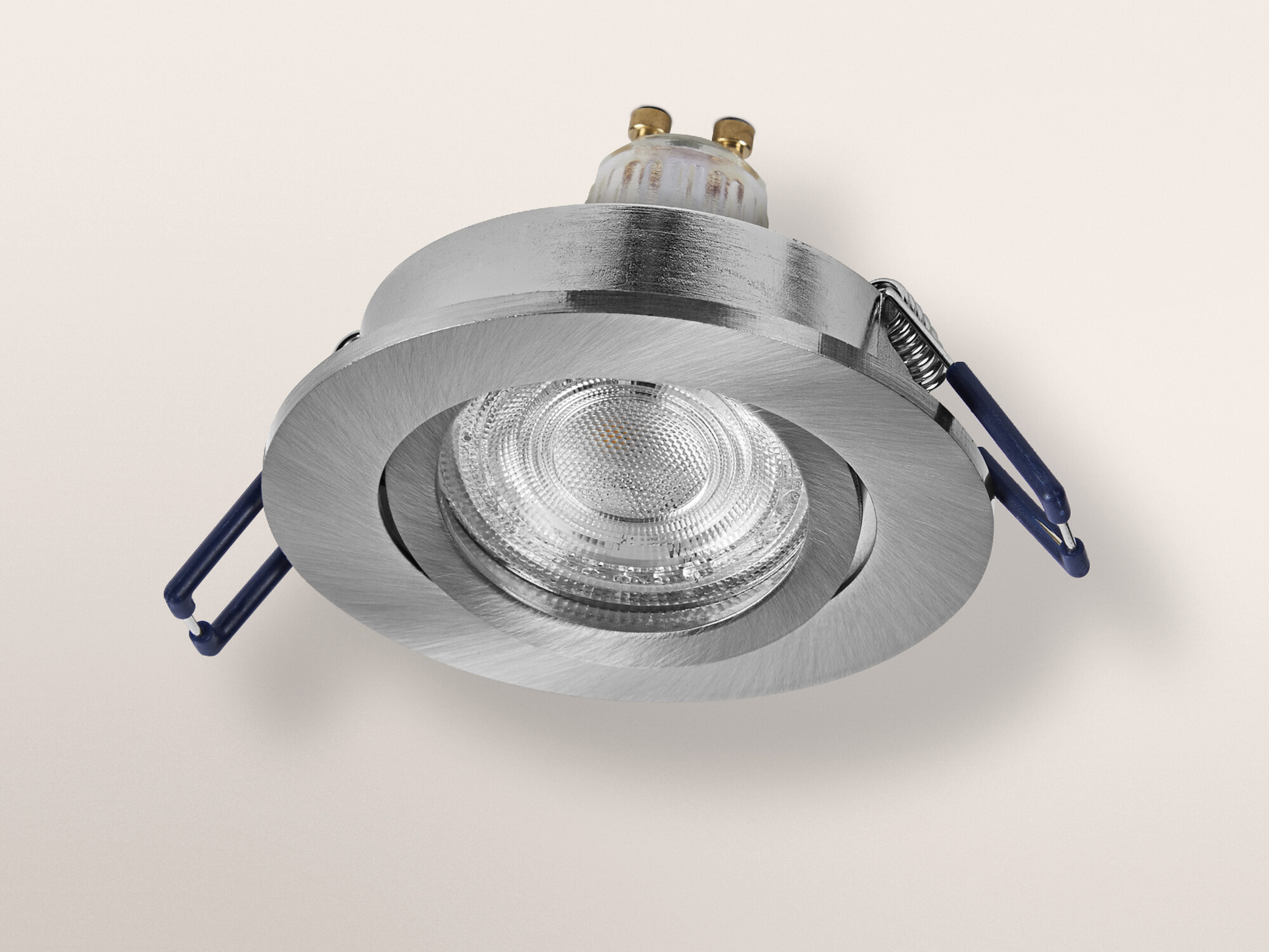 OSRAM LED-Einbauleuchte, GU10, 4,5W, 2700K, 400lm, warmweiß, IP20, Satin Nickel, 3er Set