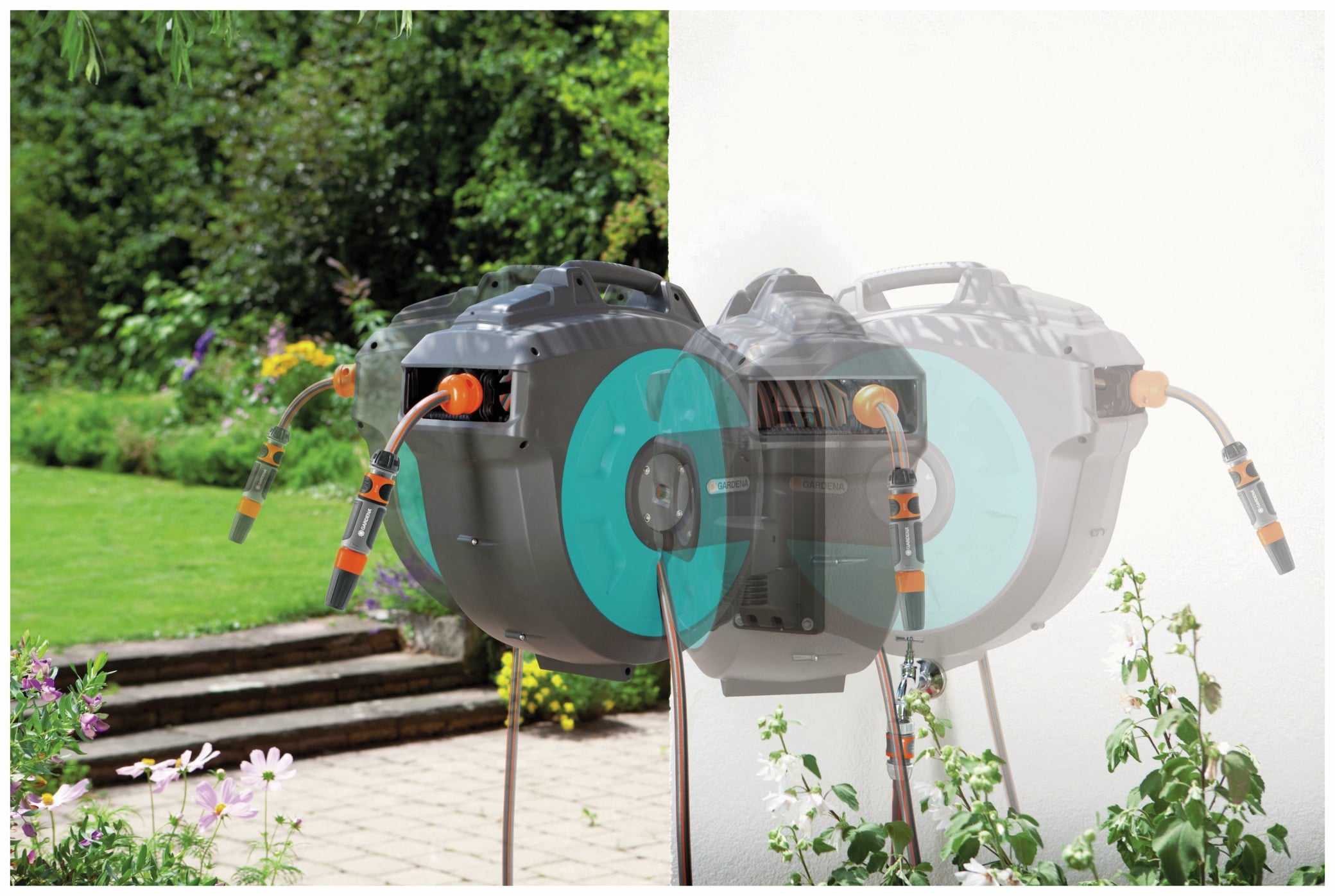 Gardena Wandschlauchbox 25 8023-20 roll-up automatic, 25 m