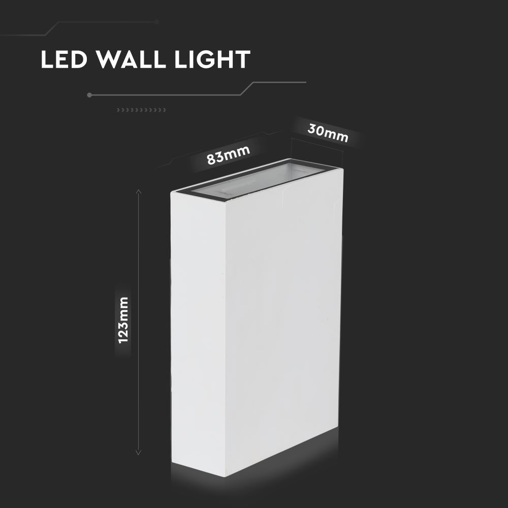 V-TAC LED-Wandleuchte VT-844, EEK: F, 4 W, 400 lm, 6400 K, weiß V-TAC LED-Wandleuchte VT-844, EEK: F, 4 W, 400 lm, 6400 K, weiß