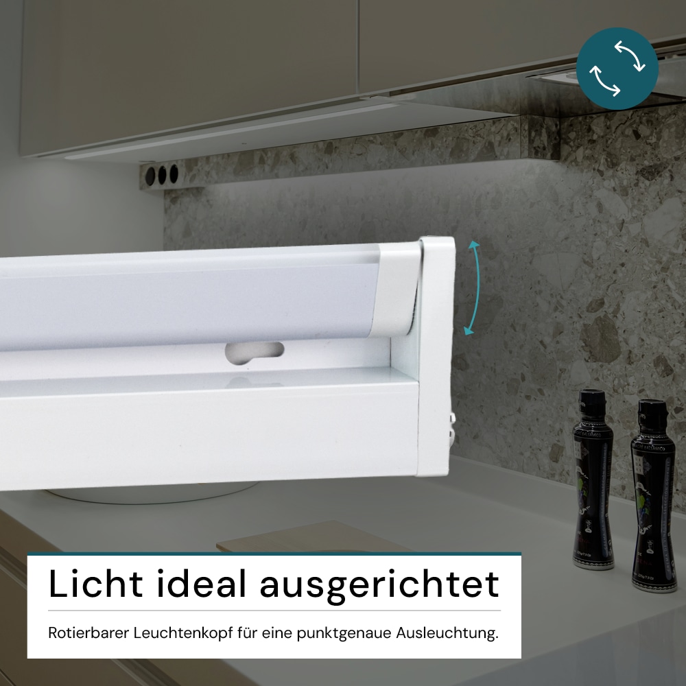 LUXULA LED-Unterbauleuchte, 12W, EEK: F, 1200lm, CCT, IP20, dimmbar, weiß, 84 cm