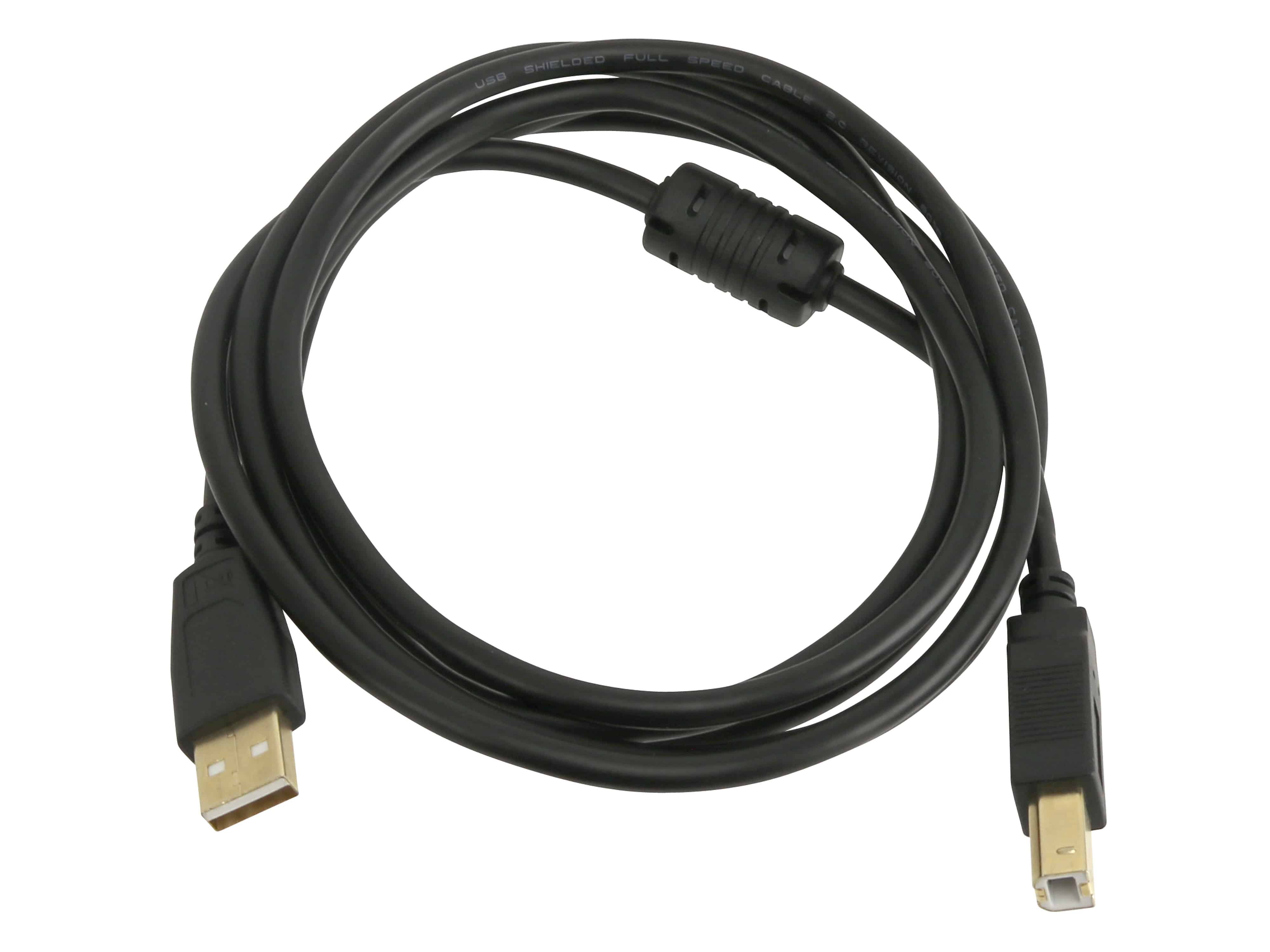 USB2.0-Anschlusskabel, A/B, 2 m, vergoldet