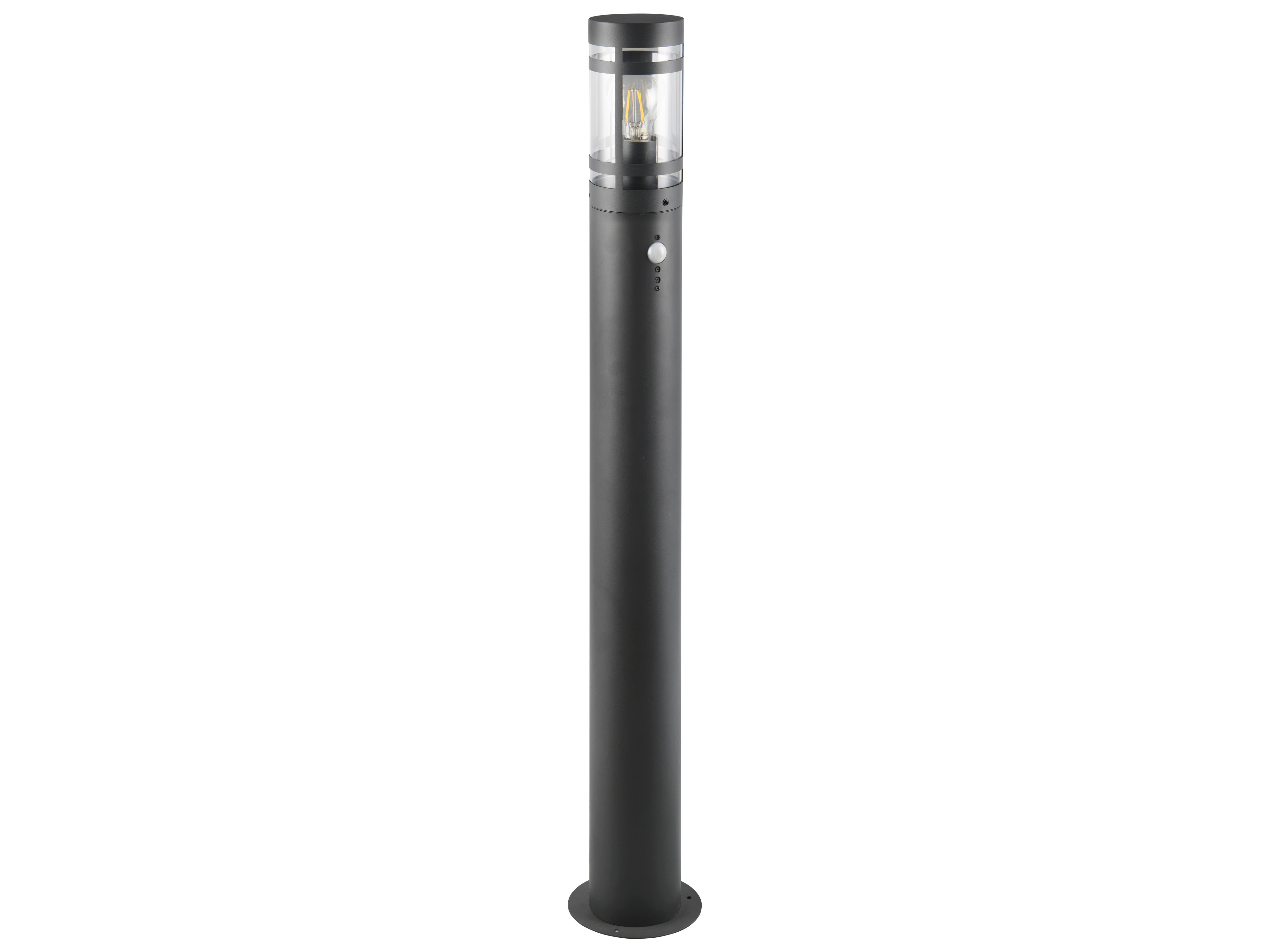 REALITY Wegleuchte PALOMA, E27, IP44, ohne LM, Bewegungssensor, schwarz, 100 cm REALITY Wegleuchte PALOMA, E27, 28W, IP44, ohne Leuchtmittel, Bewegungssensor, schwarz, 100 cm