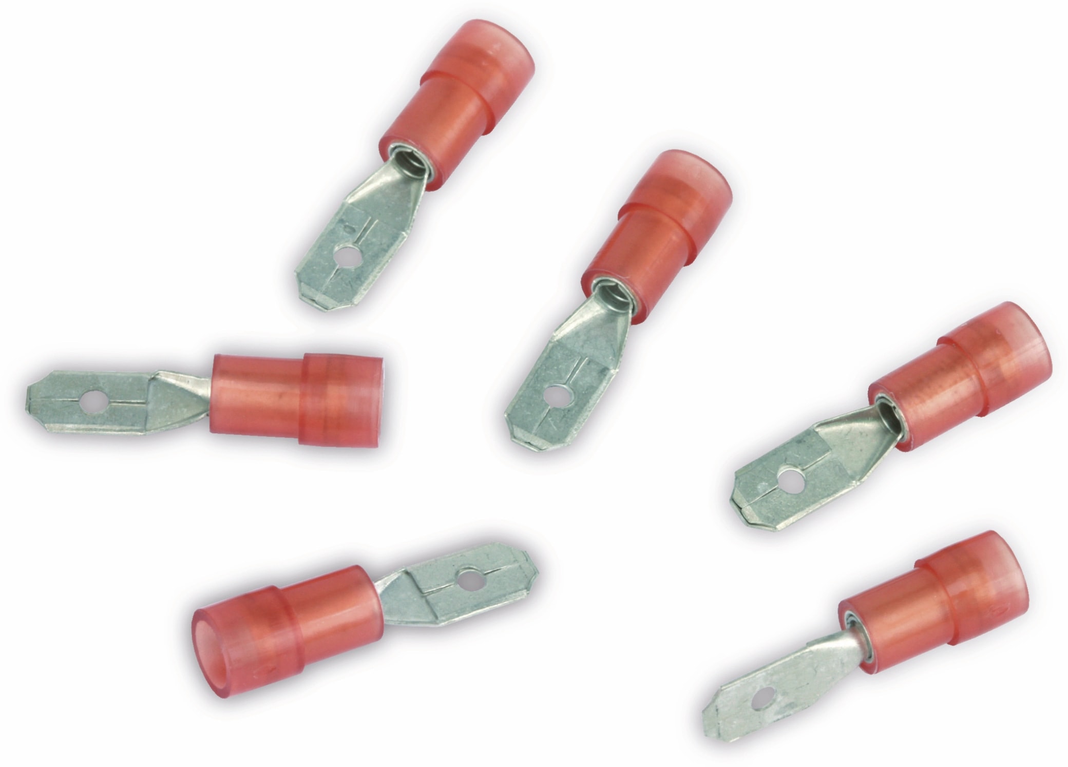 Flachstecker, 4,8 mm, rot, 10 Stück Flachstecker, 4,8 mm, rot, 10 Stück