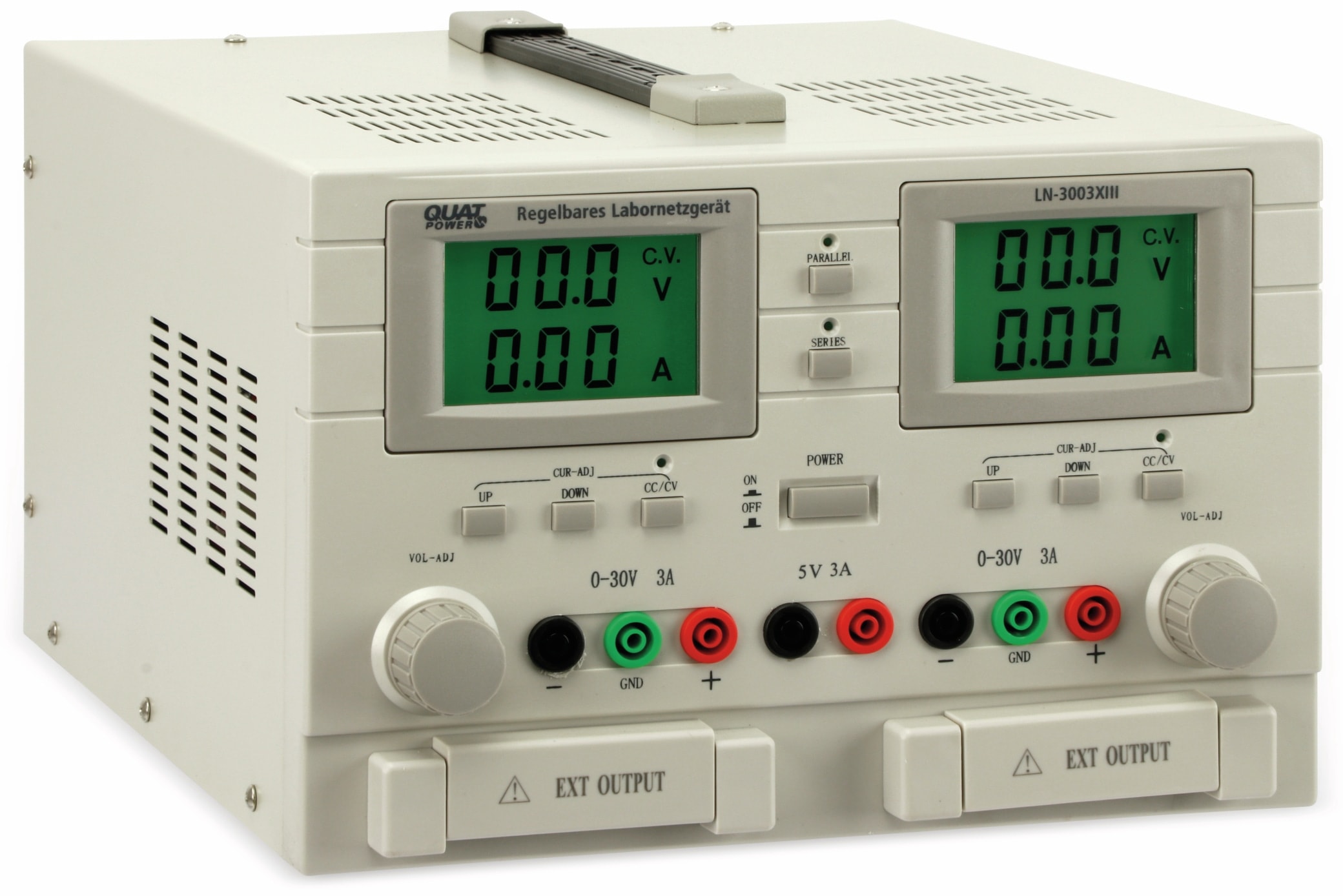 QUATPOWER Labornetzgerät LN-3003XIII, 2x 0...30 V-, 0...3 A, 5 V-/3 A