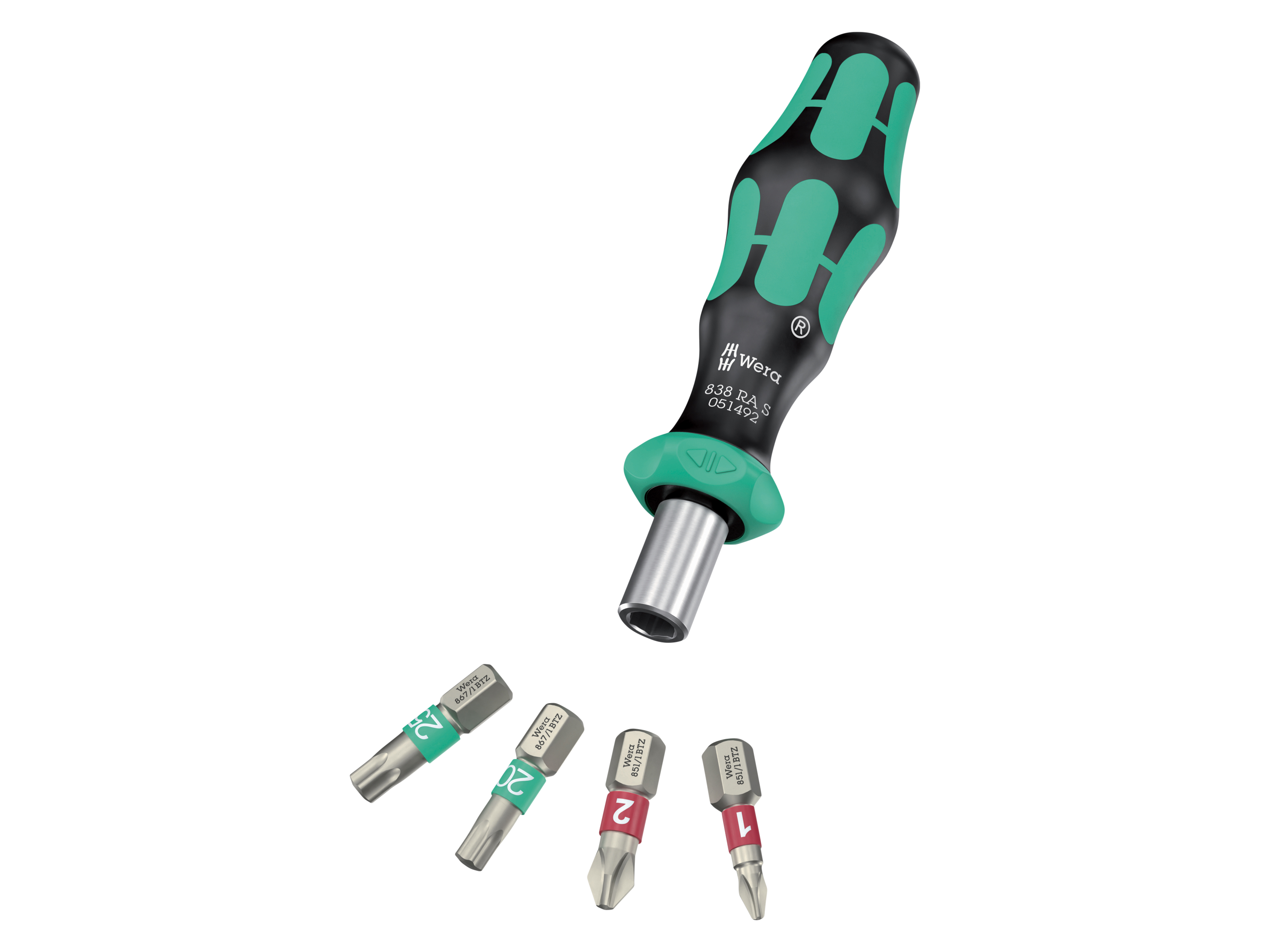 WERA Bits-Handhalter-Set, 838 RA S/4 Christmas 2025, 5-teilig