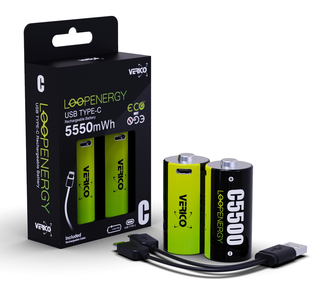 VERICO Li-Ion-Akku Loop Energy C Baby Akku 3.700 mAh, 2 Stück VERICO Li-Ion-Akku Loop Energy C Baby Akku 3.700 mAh, 2 Stück
