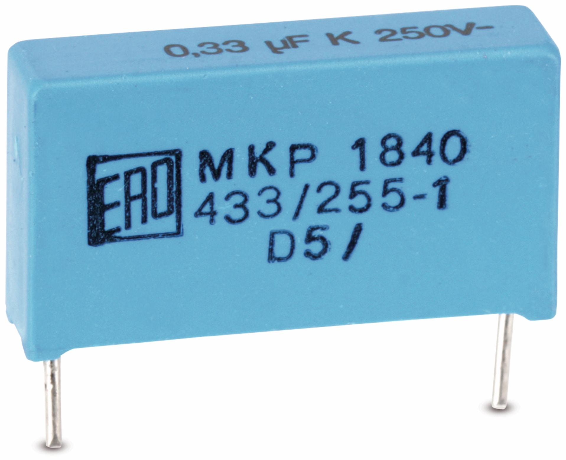 thumbnail interactive-video image 1 of 2x Roederstein (ERO) MKP1840 1µF 160V 10% Film Capacitor - Pitch 22.5mm 1 of 3