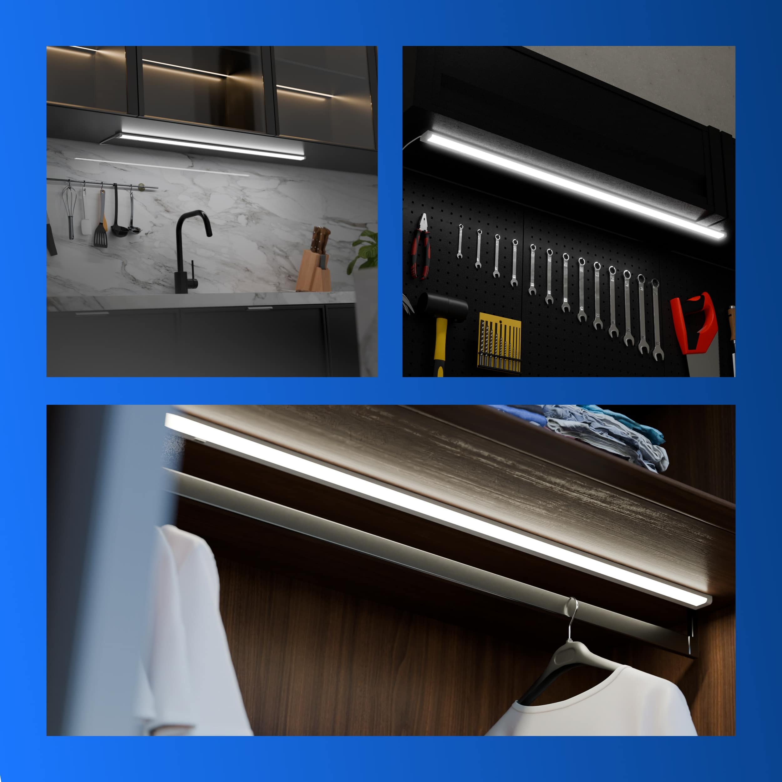 REV LED-Unterbauleuchte, 8W, 3000K, 620lm, warmweiß, IP20, 90 cm
