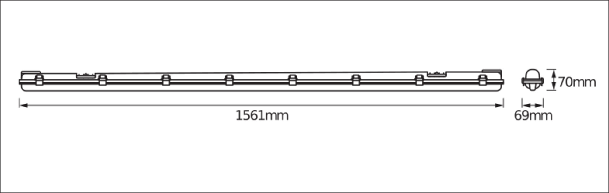 OSRAM LED-Feuchtraumleuchte Submarine, G13, 19 W, 2050 lm, 4000 K, IP65, neutralweiß