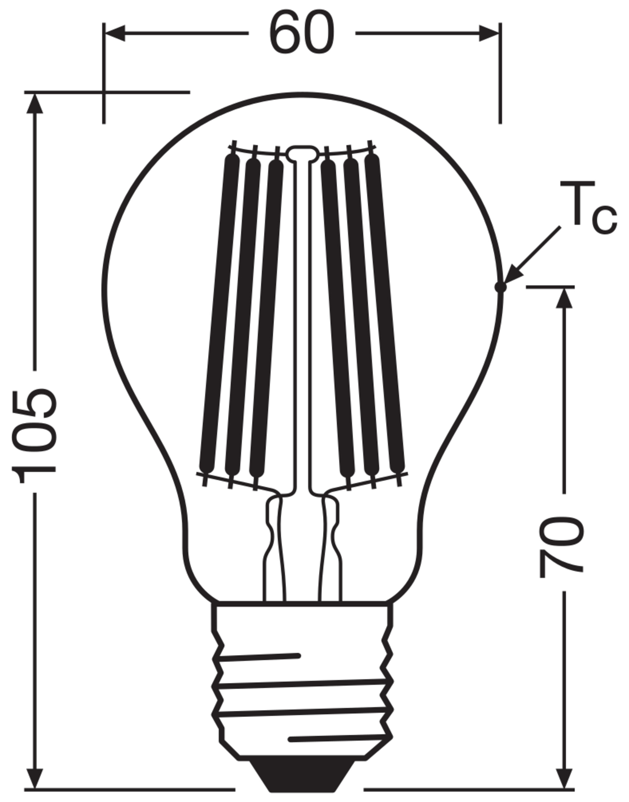 OSRAM LED-Lampe, Kolbenform, E27, 7,2 W, 4000 K, EEK: A, 1521 lm, neutralweiß