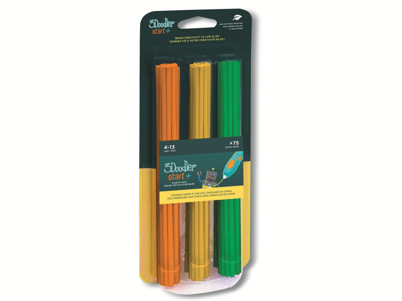 3DOODLER Filament Start, Mix 2, orange, gelb, grün