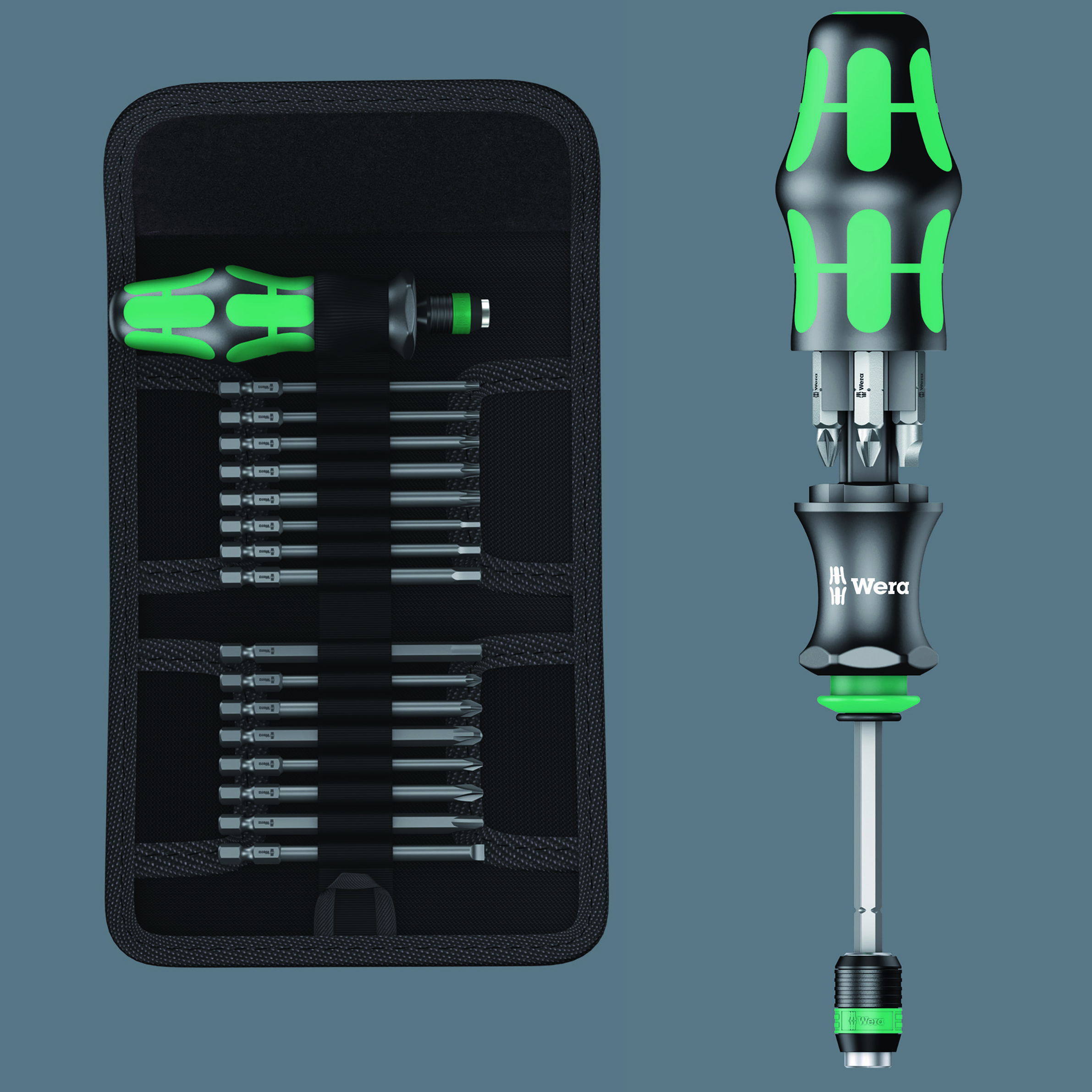 WERA Schraubendreher-Set Kraftform Kompakt 60 RA, 05051040001, 17-teilig