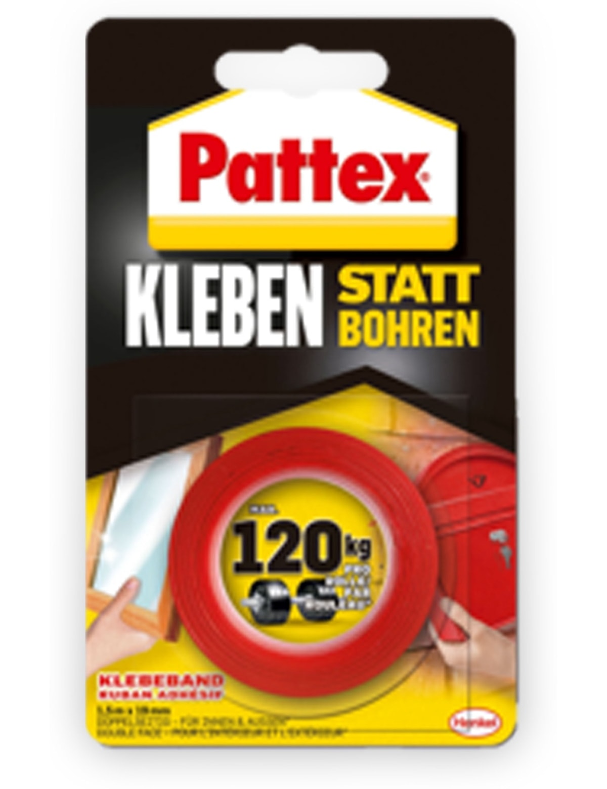 PATTEX Kleben statt Bohren, Klebeband, 19 mm x 1,5 m
