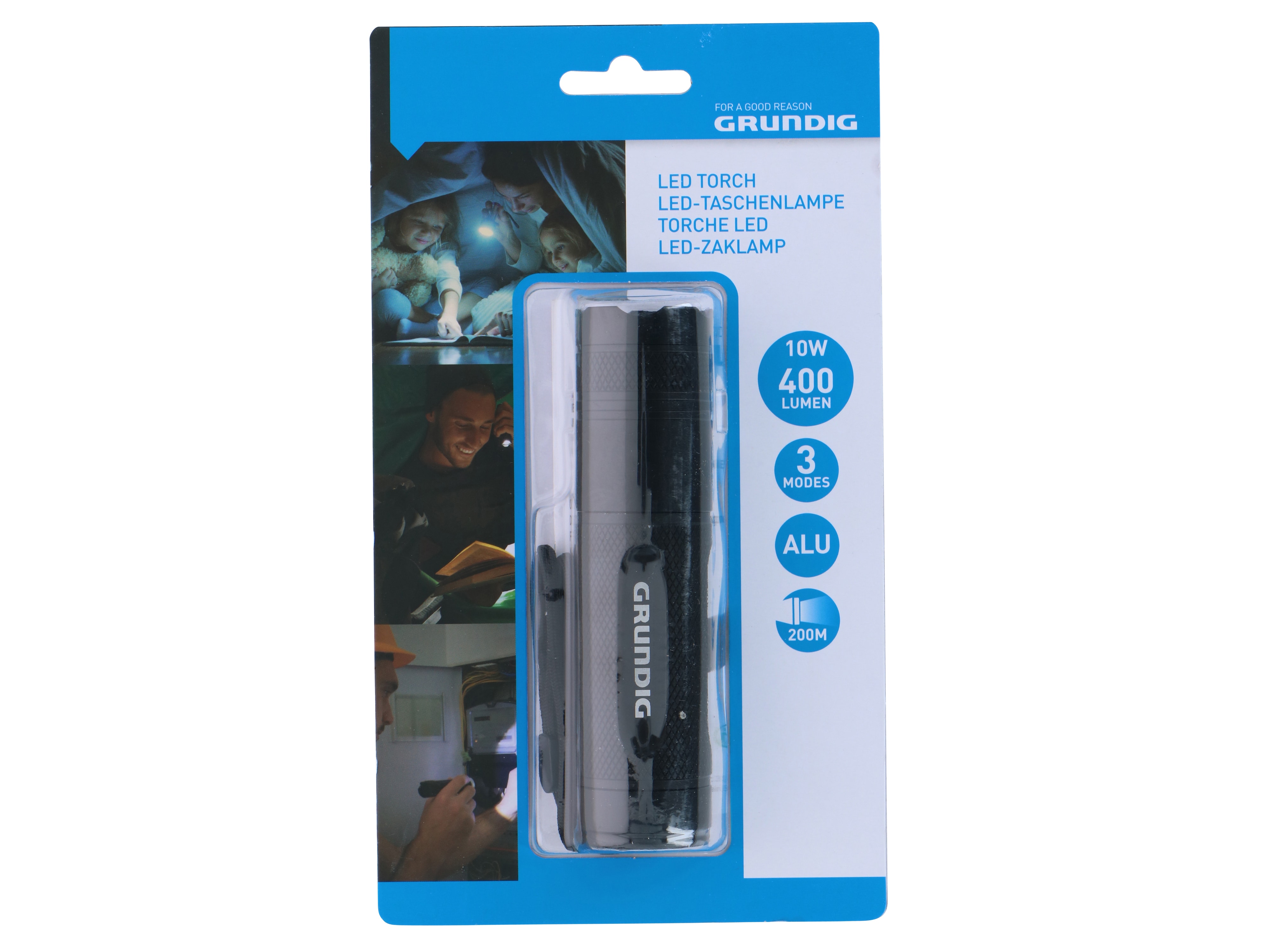 GRUNDIG LED-Taschenlampe, 10 W, 400 Lm 34 x134 mm GRUNDIG LED-Taschenlampe, 10 W, 400 Lm 34 x134 mm