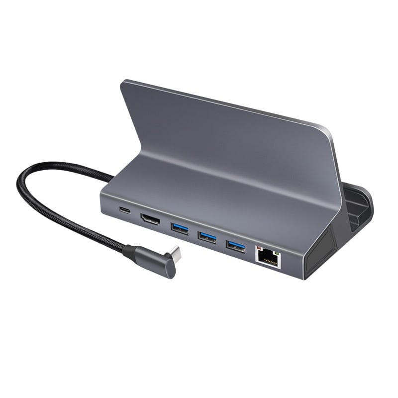 LOGILINK USB 3.2 Dockingstation UA0408, Gen1, 6-Port, USB-C PD, Aluminium-Silber
