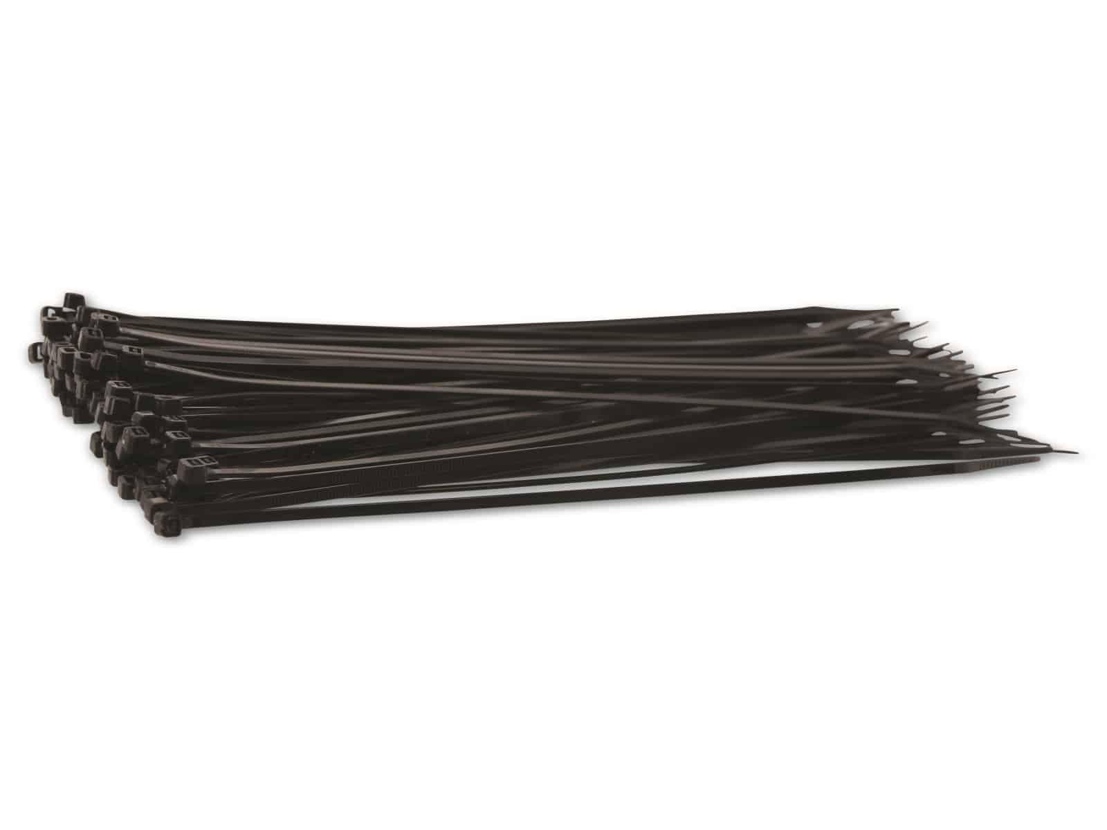 KSS Kabelbinder-Sortiment Polyamid 6.6, schwarz, 265x3,6, UV-beständig, 100 Stück