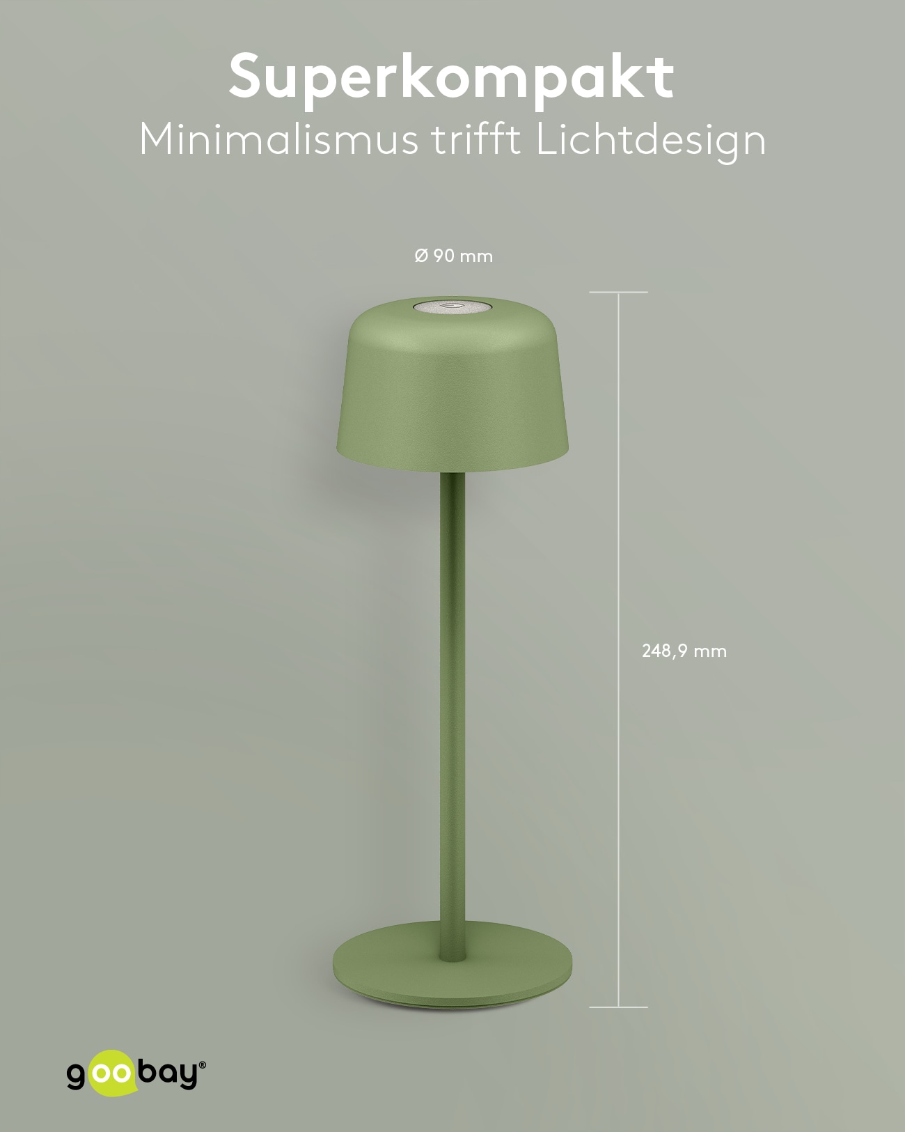 GOOBAY LED-Tischleuchte 77677, 2W, 3000 K, 150 lm, warmweiß, IP44, grün