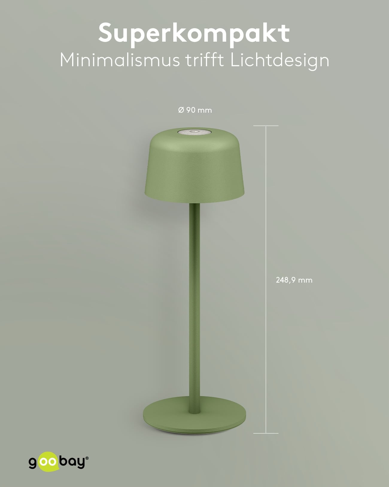 GOOBAY LED-Tischleuchte 77677, 2W, 3000 K, 150 lm, warmweiß, IP44, grün