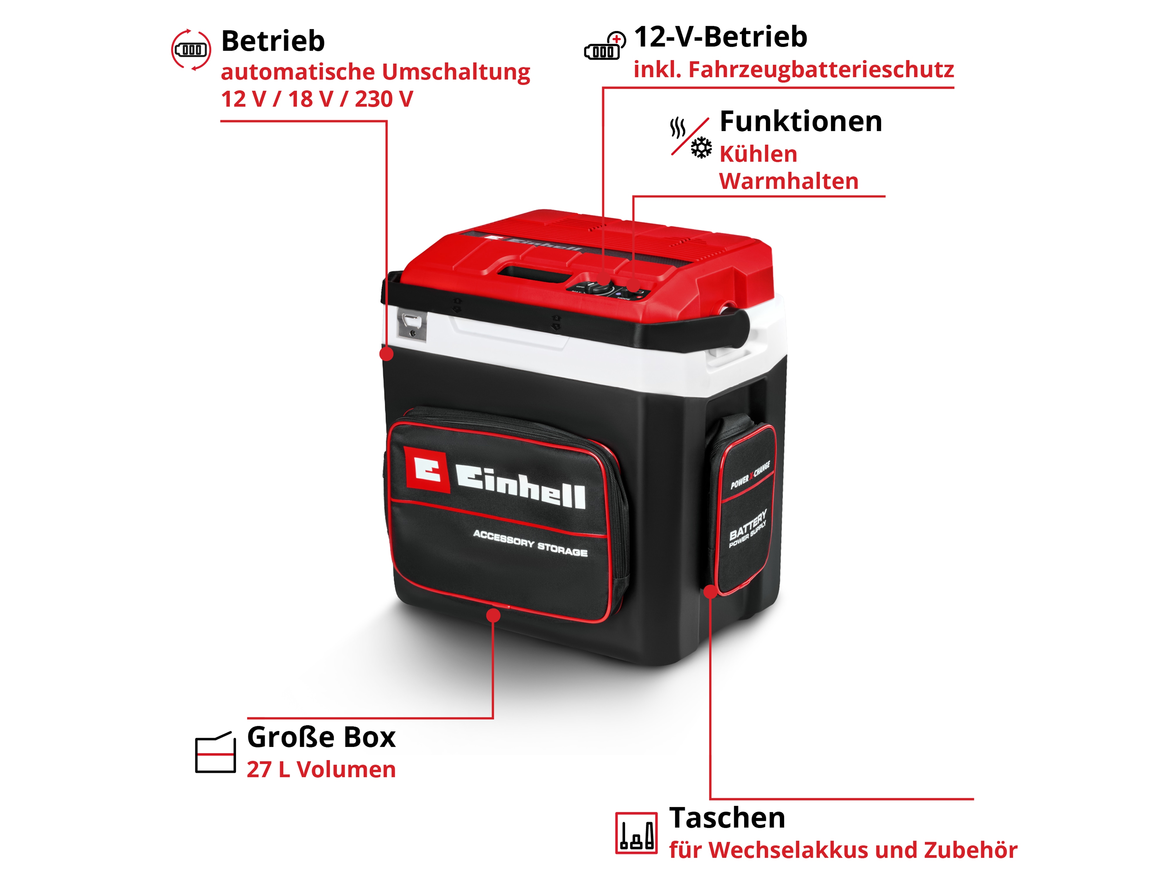 EINHELL Akku-Kühlbox TE-COL 18/27 Li Kit (1x 4,0 Ah)