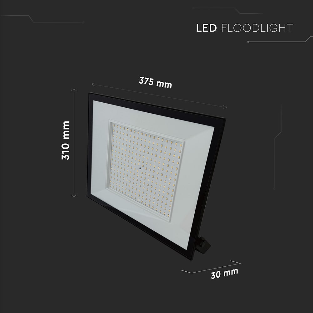 V-TAC LED-Fluter, VT-44208, 200 W, 4000K, EEK: F, 16450 lm, neutralweiß, IP65, schwarz
