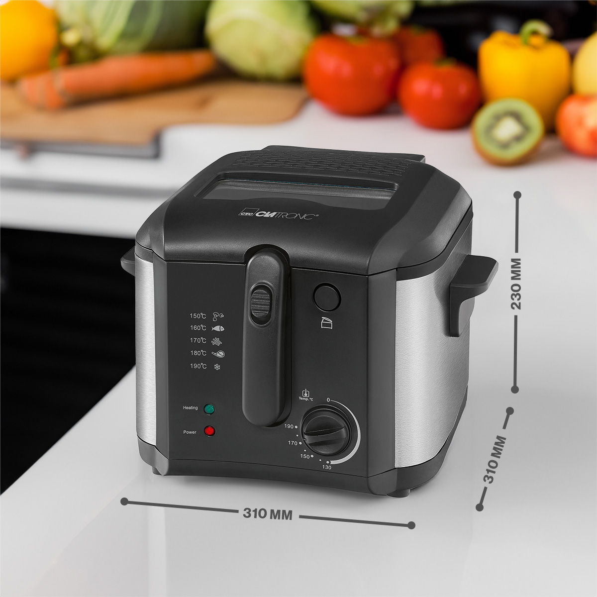 CLATRONIC Fritteuse 2,5L (Öl) FR 3649, antihaftbeschichtet, 1600W, schwarz CLATRONIC Fritteuse 2,5L (Öl) FR 3649, antihaftbeschichtet, 1600W, schwarz