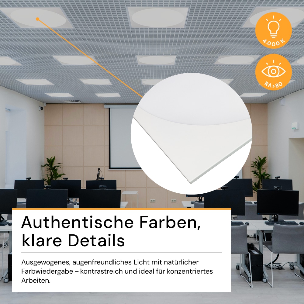 ENOVALITE LED-Panel, 30W, 4000K, EEK: E, 3600lm, IP20, runde Leuchtfläche, weiß