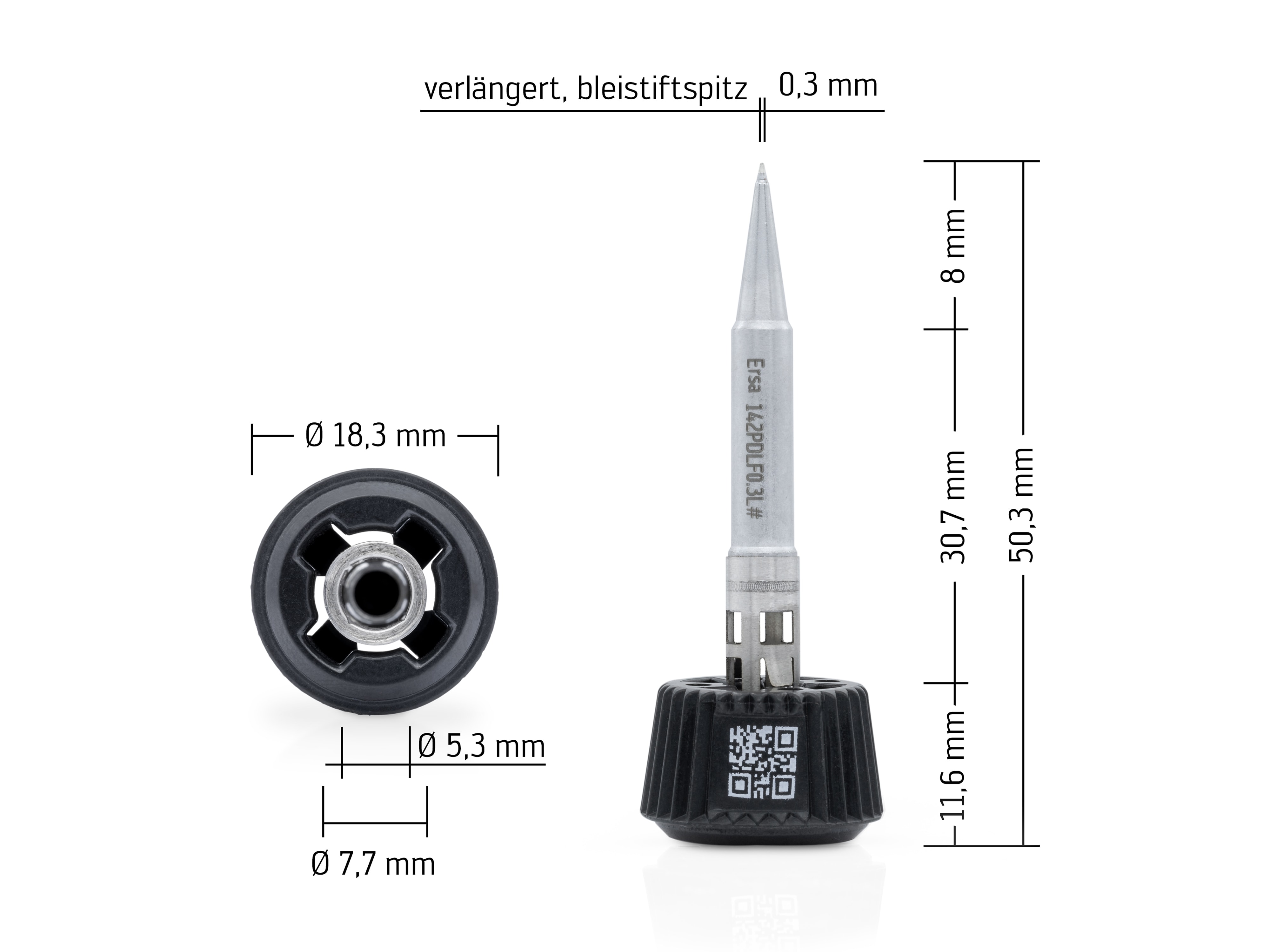 ERSA Lötspitze, 0142PDLF03L/SB, bleistiftspitz, 0,3 mm