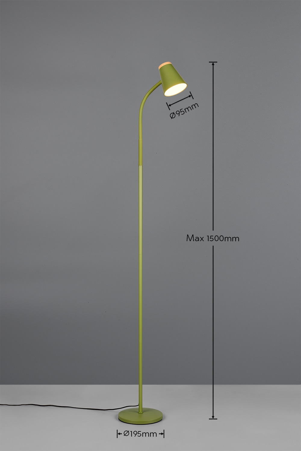REALITY LED-Stehleuchte PONGO, R45831115, 4,5W, 500lm, 3000K, grün