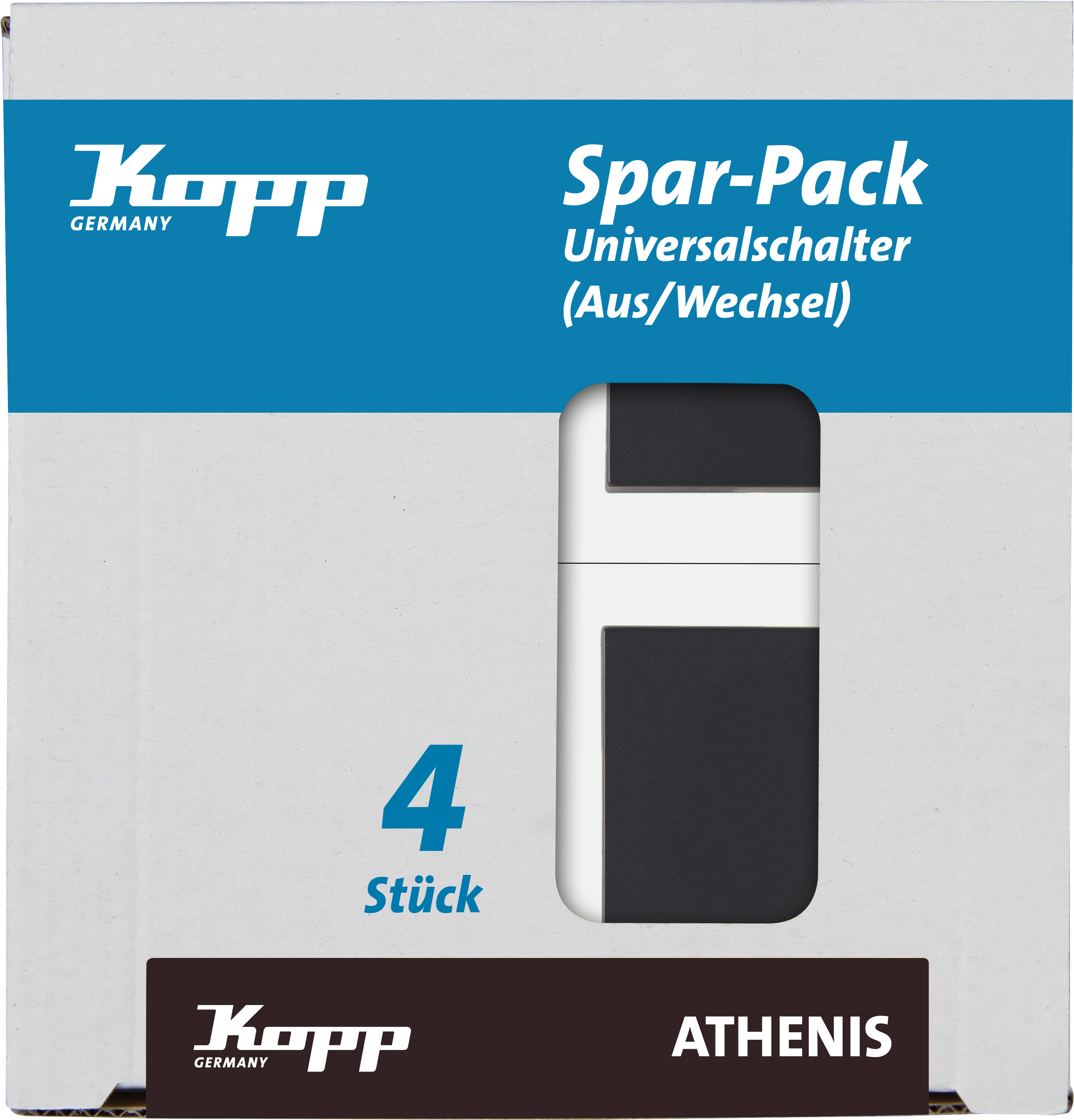 KOPP Universalschalter Athenis, anthrazit, 4 Stück