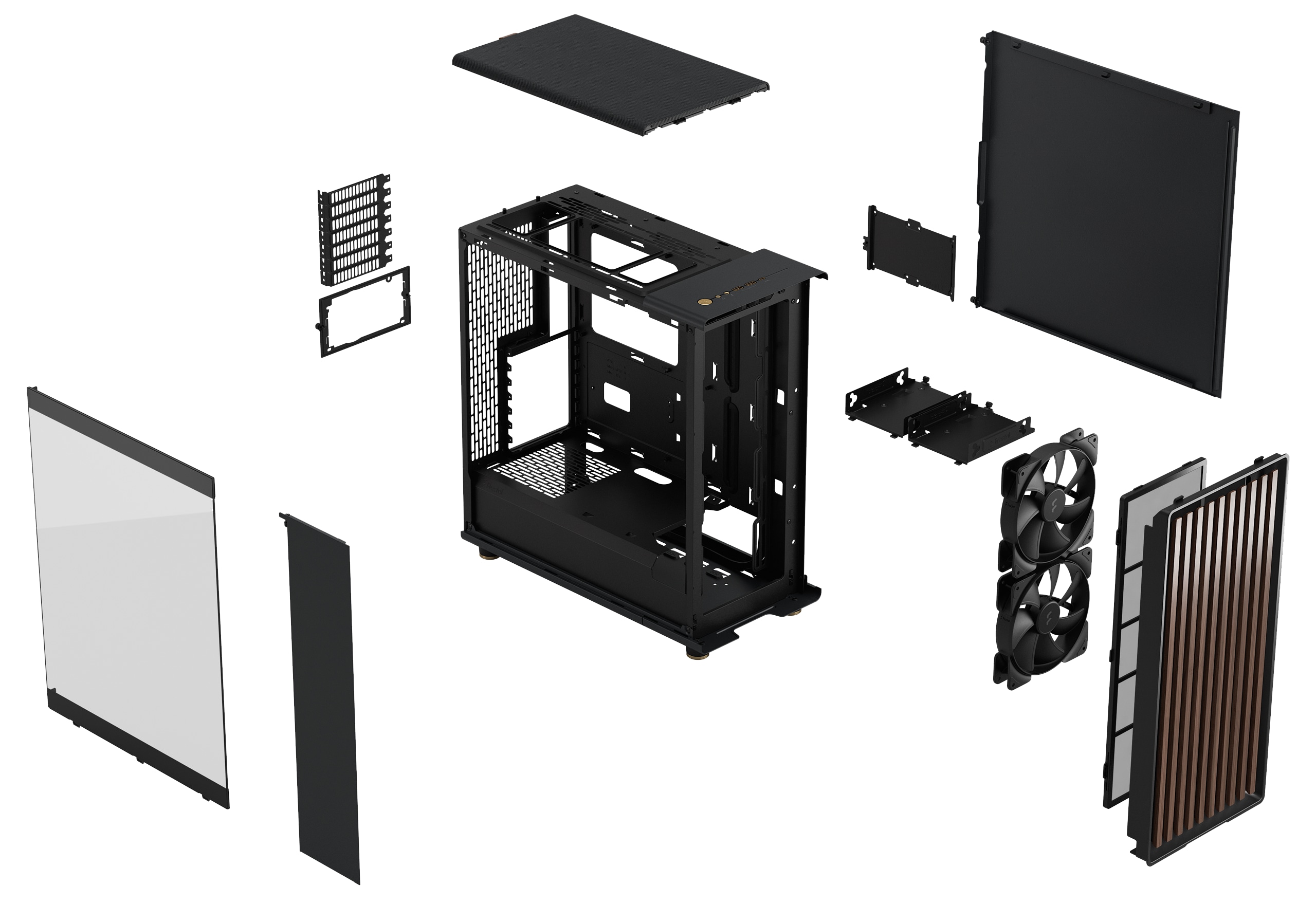 FRACTAL Midi Tower Design North Charcoal schwarz TG Dark