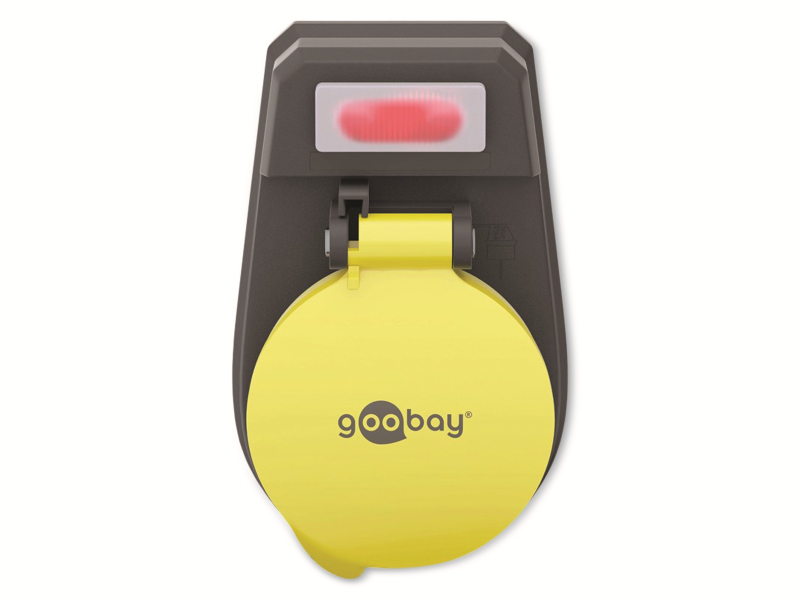 GOOBAY Außensteckdose NK AS-IP44, 1-fach, mit Schalter, schwarz/gelb