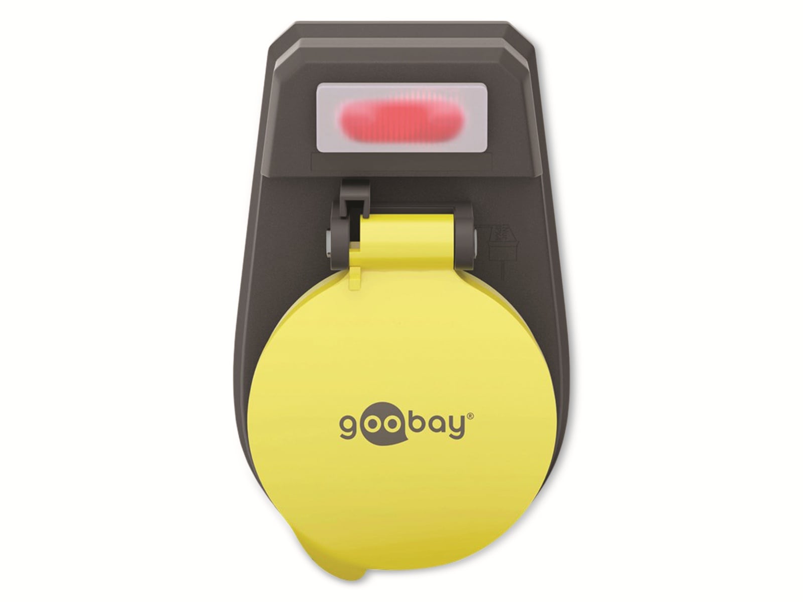 GOOBAY Außensteckdose NK AS-IP44, 1-fach, mit Schalter, schwarz/gelb