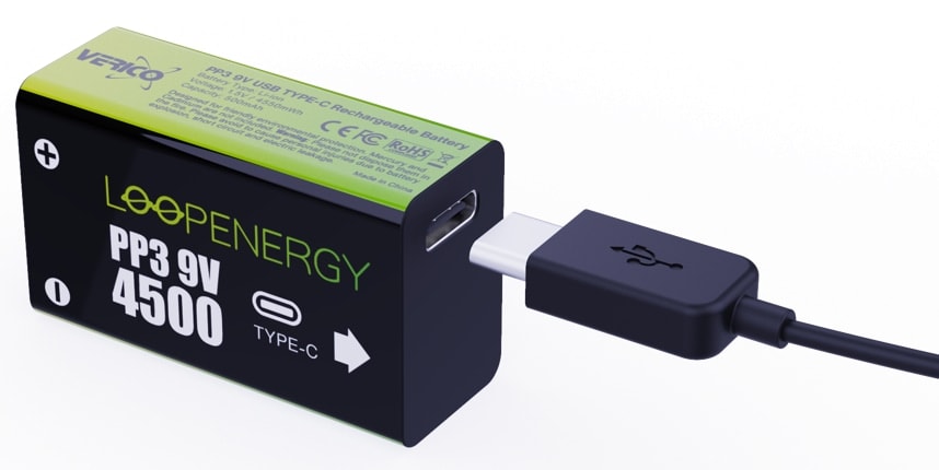 VERICO Li-Ion-Akku LoopEnergy 9 V-Blockakku, 500mAh, 2 Stück