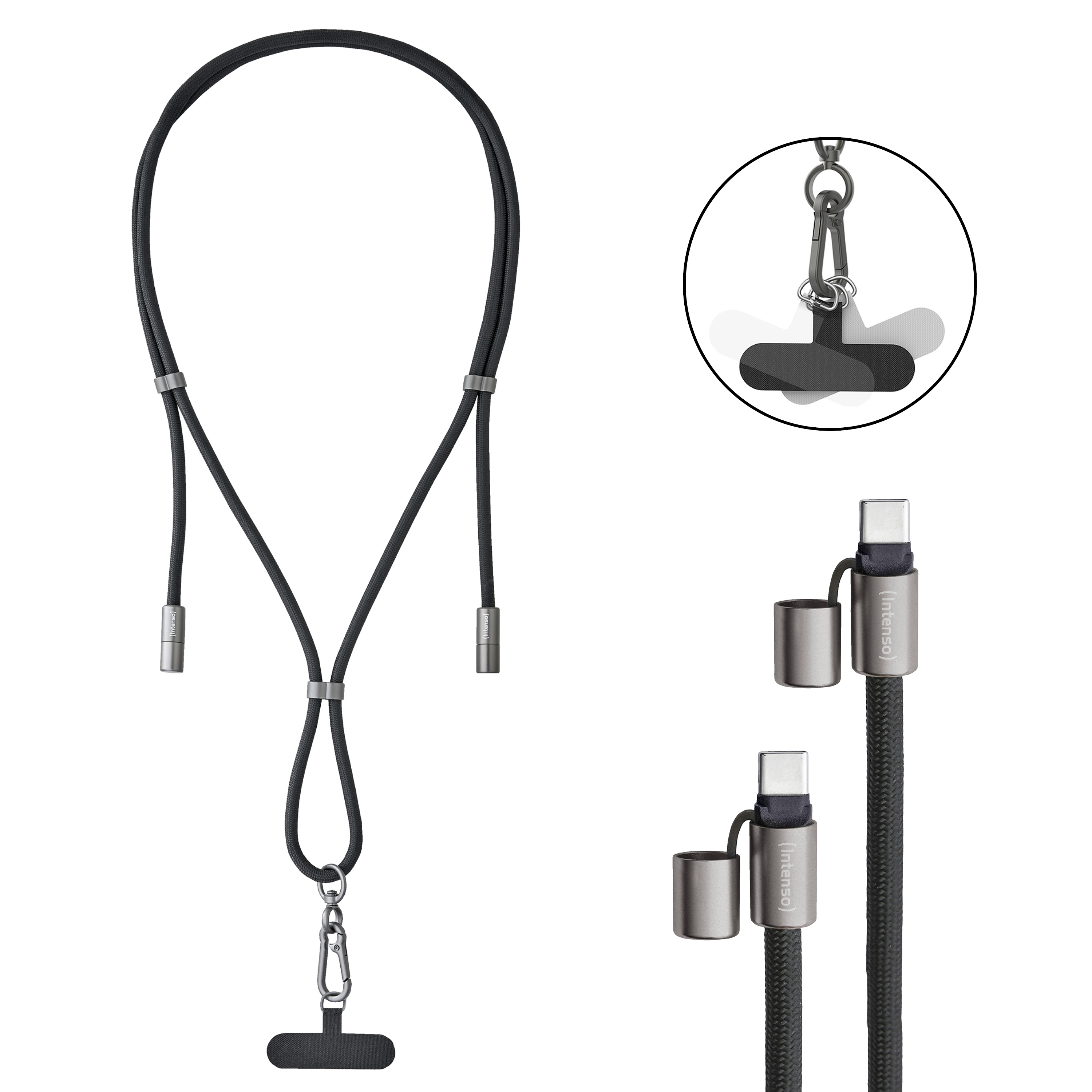 INTENSO USB-Kabel Lanyard USB-C 1,65m Schwarz INTENSO USB-Kabel Lanyard USB-C 1,65m Schwarz