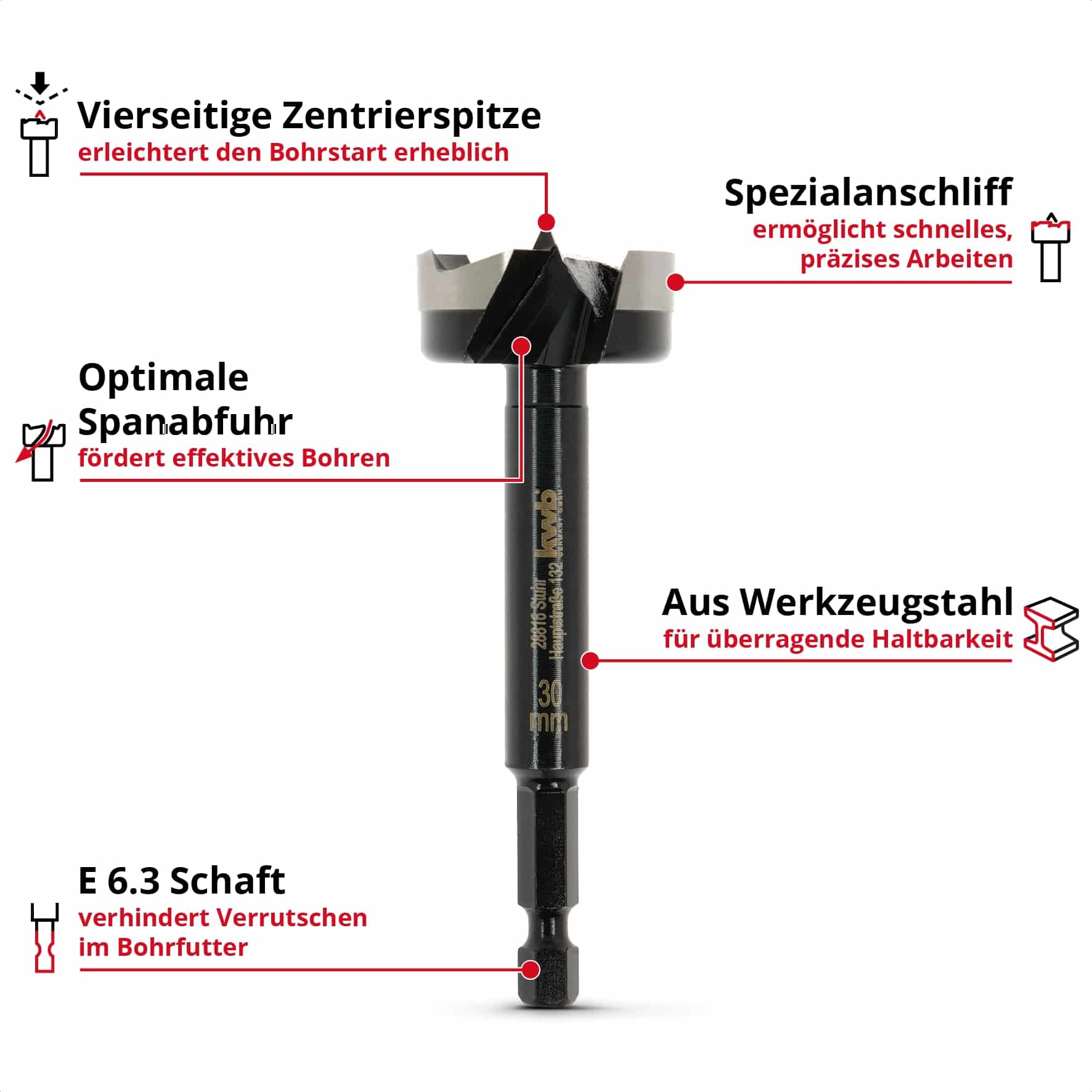 KWB Forstnerbohrer-Set, 706400, 5-teilig KWB Forstnerbohrer-Set, 706400, 5-teilig