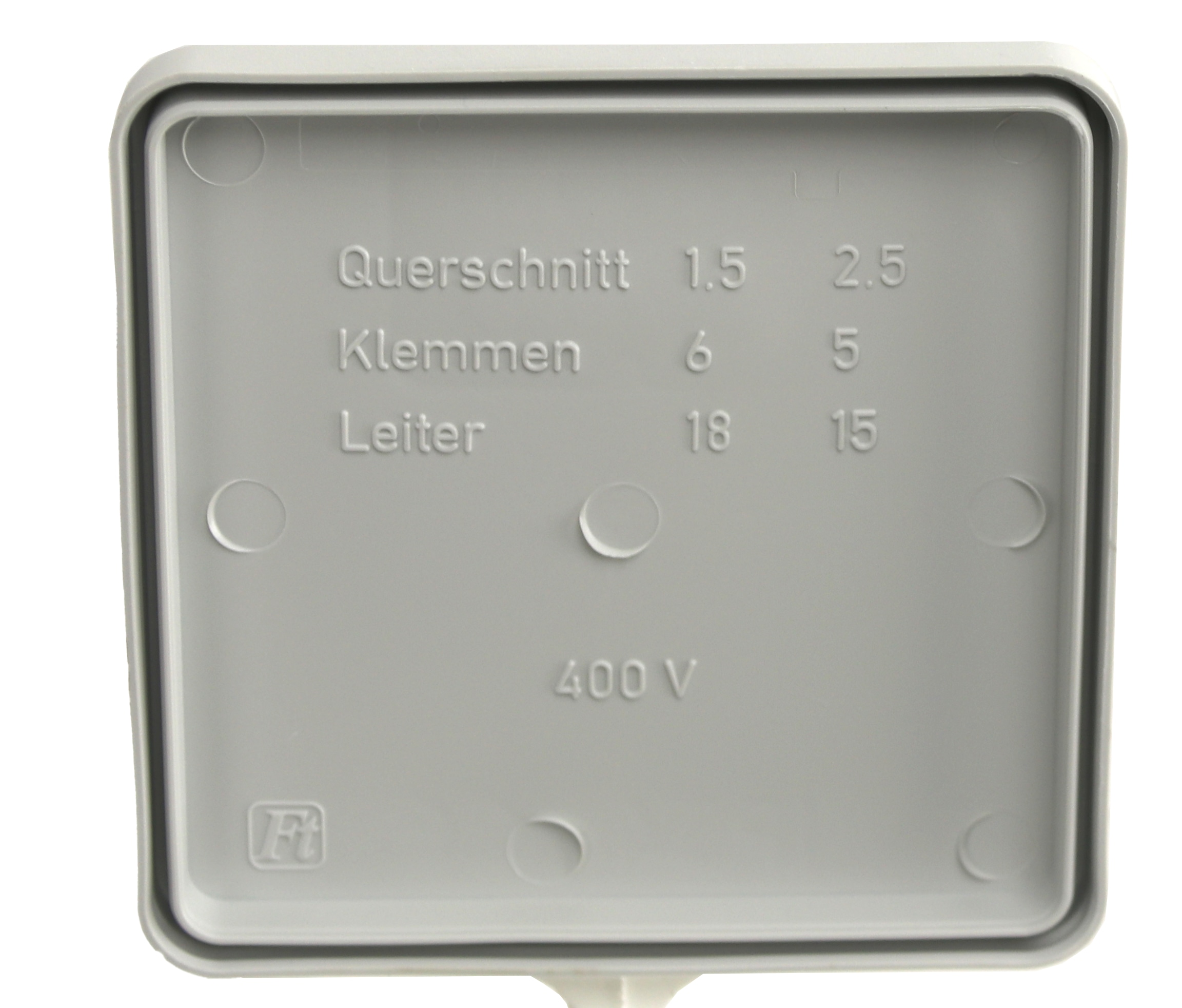 F-TRONIC, Abzweigkasten E1000, 75x75x40 mm, grau F-TRONIC, Abzweigkasten E1000, 75x75x40 mm, grau