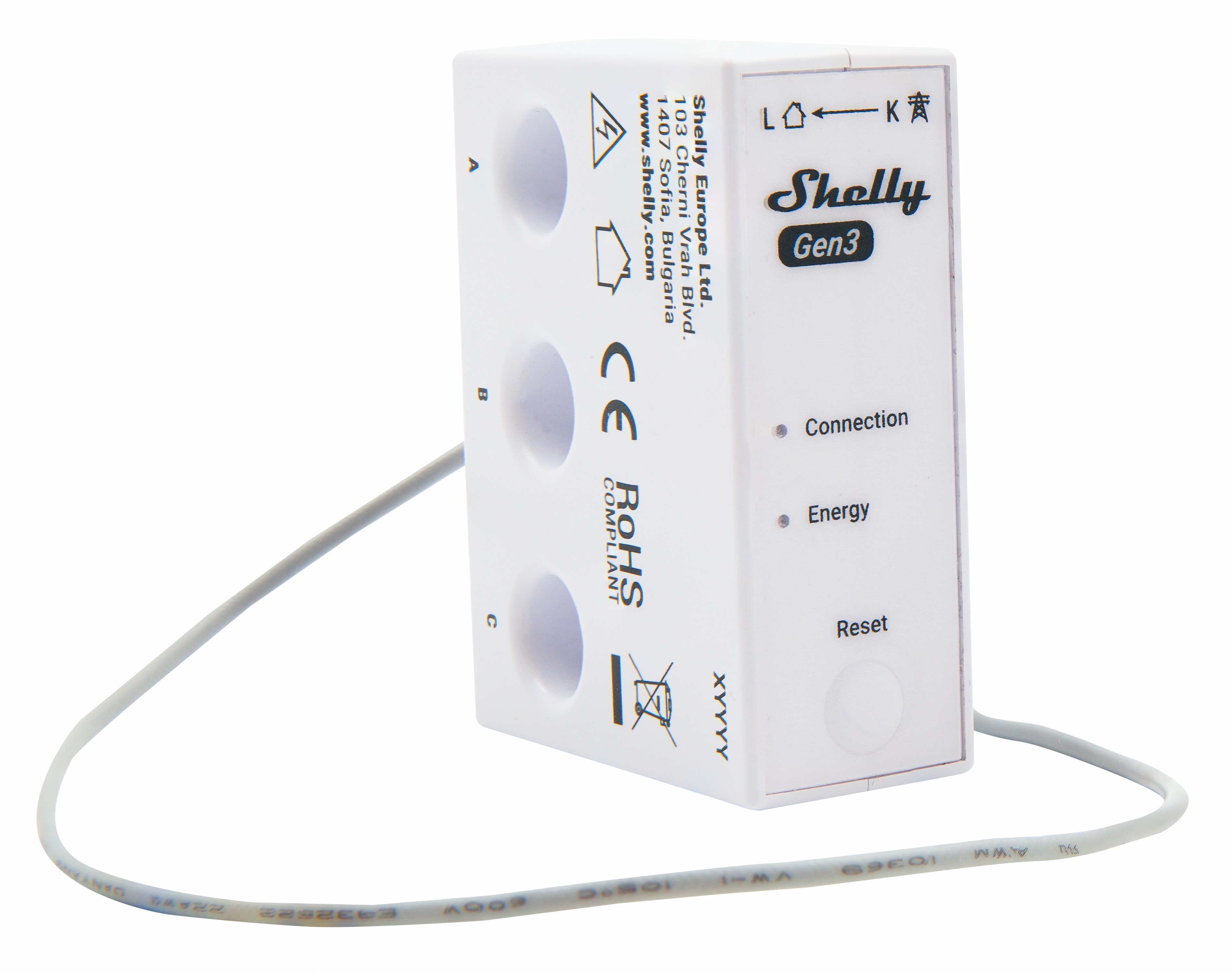 SHELLY WLAN-Stromzähler 3EM-63T Gen3, weiß