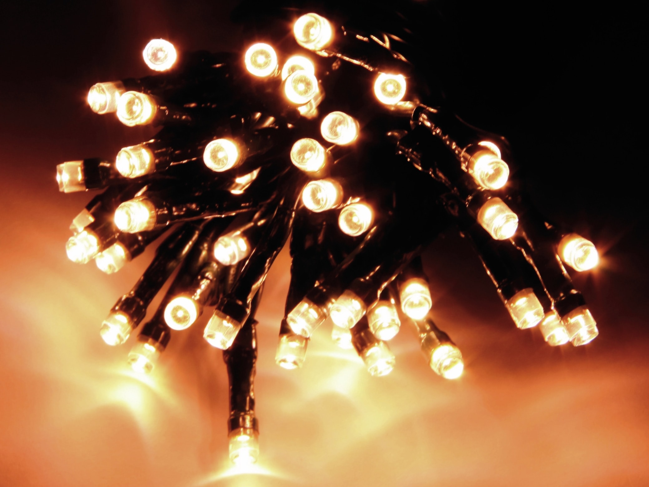 LED-Lichterkette, 720 LEDs, warmweiß, 230V~, IP44, Innen/Außen, grün