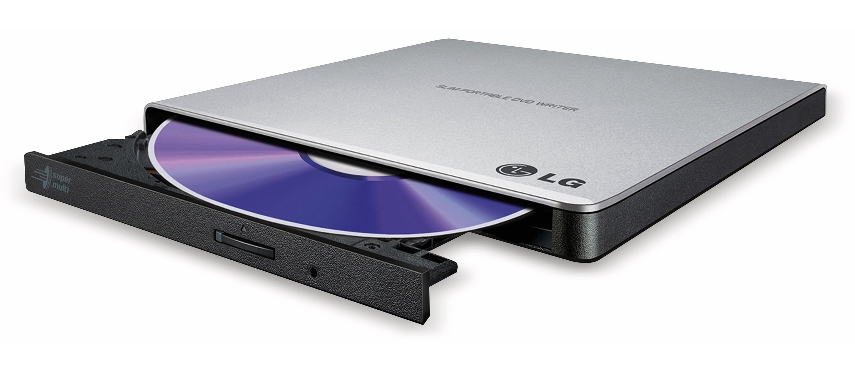 LG Slim DVD-Brenner GP57ES40, 24x, USB, portable, schwarz-silber