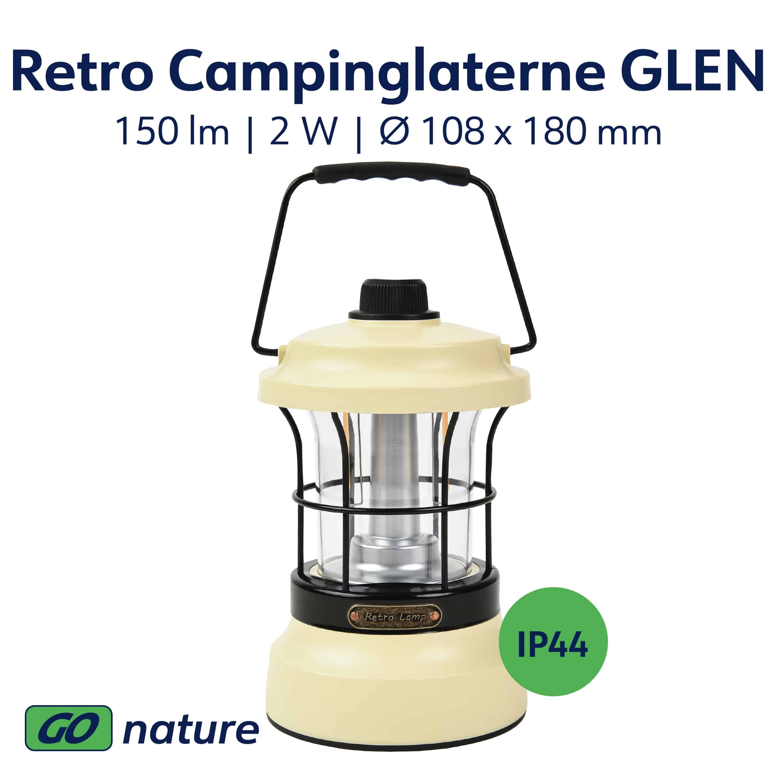 MÜLLER-LICHT LED-Akku-Campingleuchte GLEN, 2 W, 150 lm, hellbeige