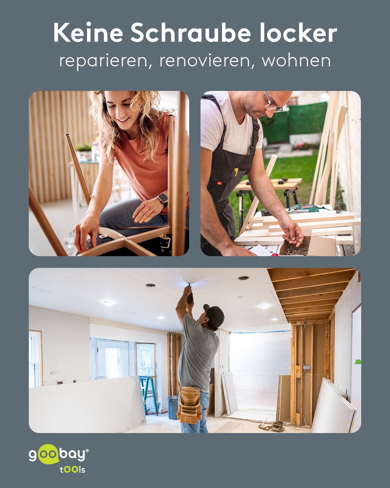 GOOBAY TOOLS 4in1 Mini-Akkuschrauber-Set, 77817, 35-teilig